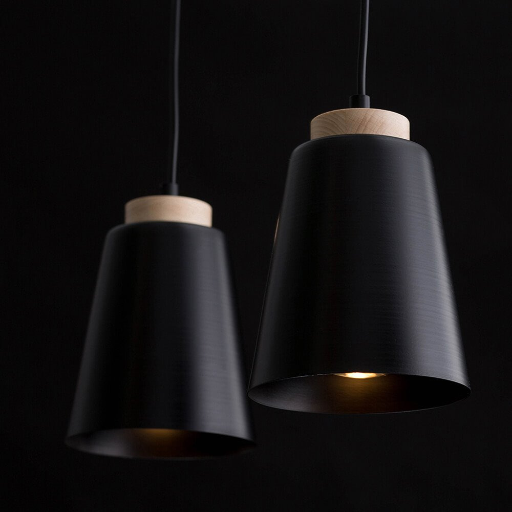 Suspension Bolero avec base en métal et bois au design contemporain par Emibig Suspension Bolero avec base en métal et bois au design contemporain par Emibig