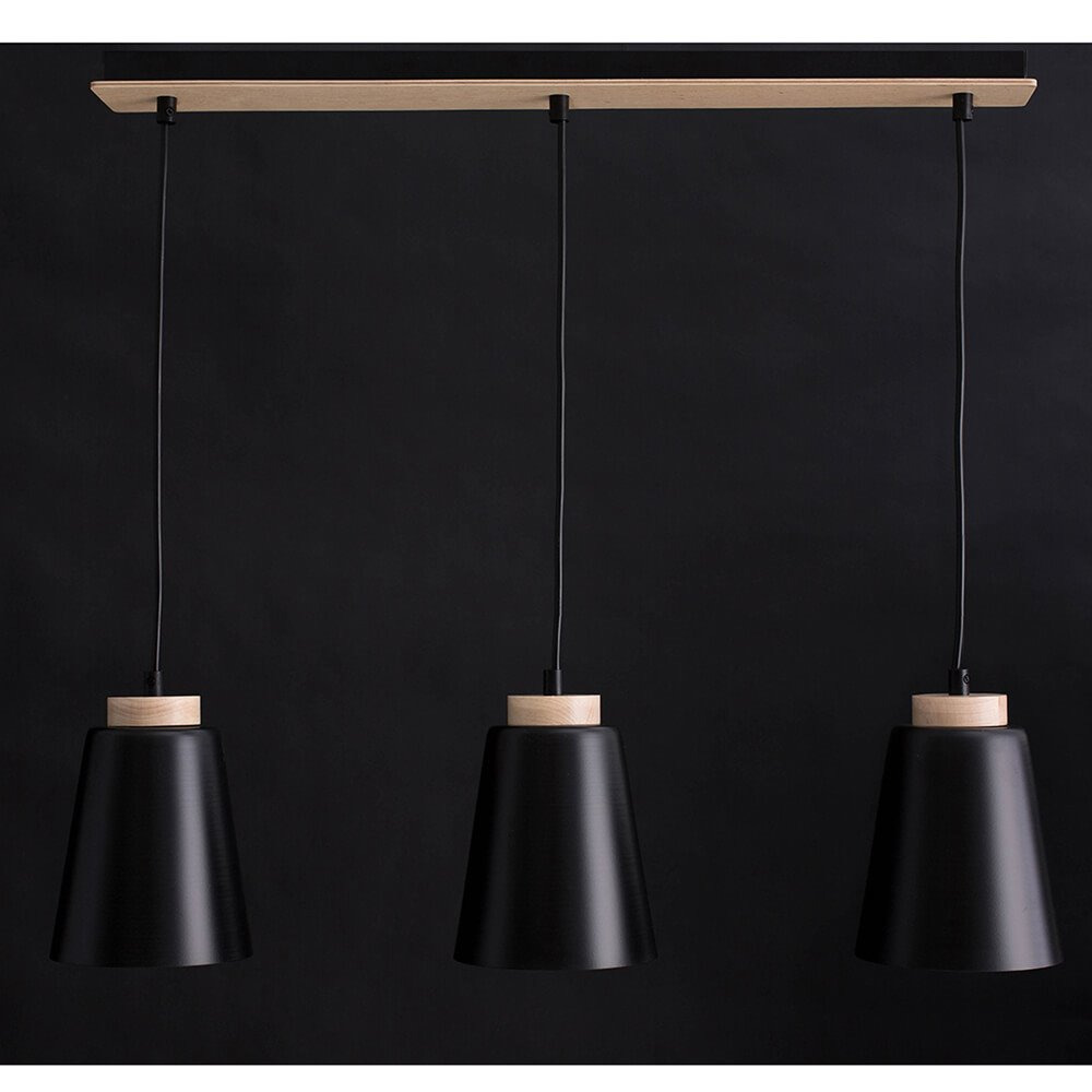 Suspension Bolero avec base en métal et bois au design contemporain par Emibig Suspension Bolero avec base en métal et bois au design contemporain par Emibig