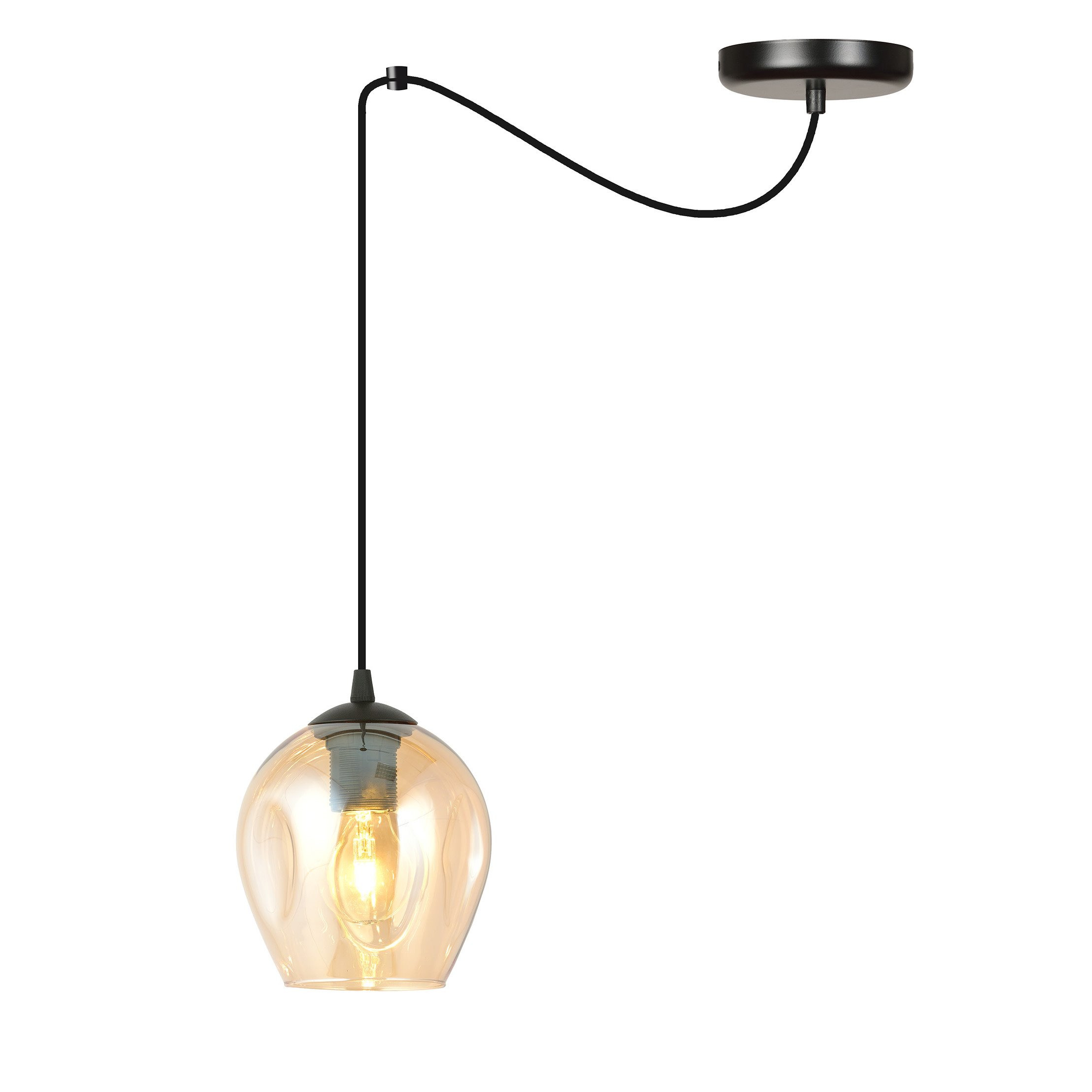 Suspension Level en forme d'araignée avec abat-jour en verre au design contemporain par Emibig Suspension Level en forme d'araignée avec abat-jour en verre au design contemporain par Emibig