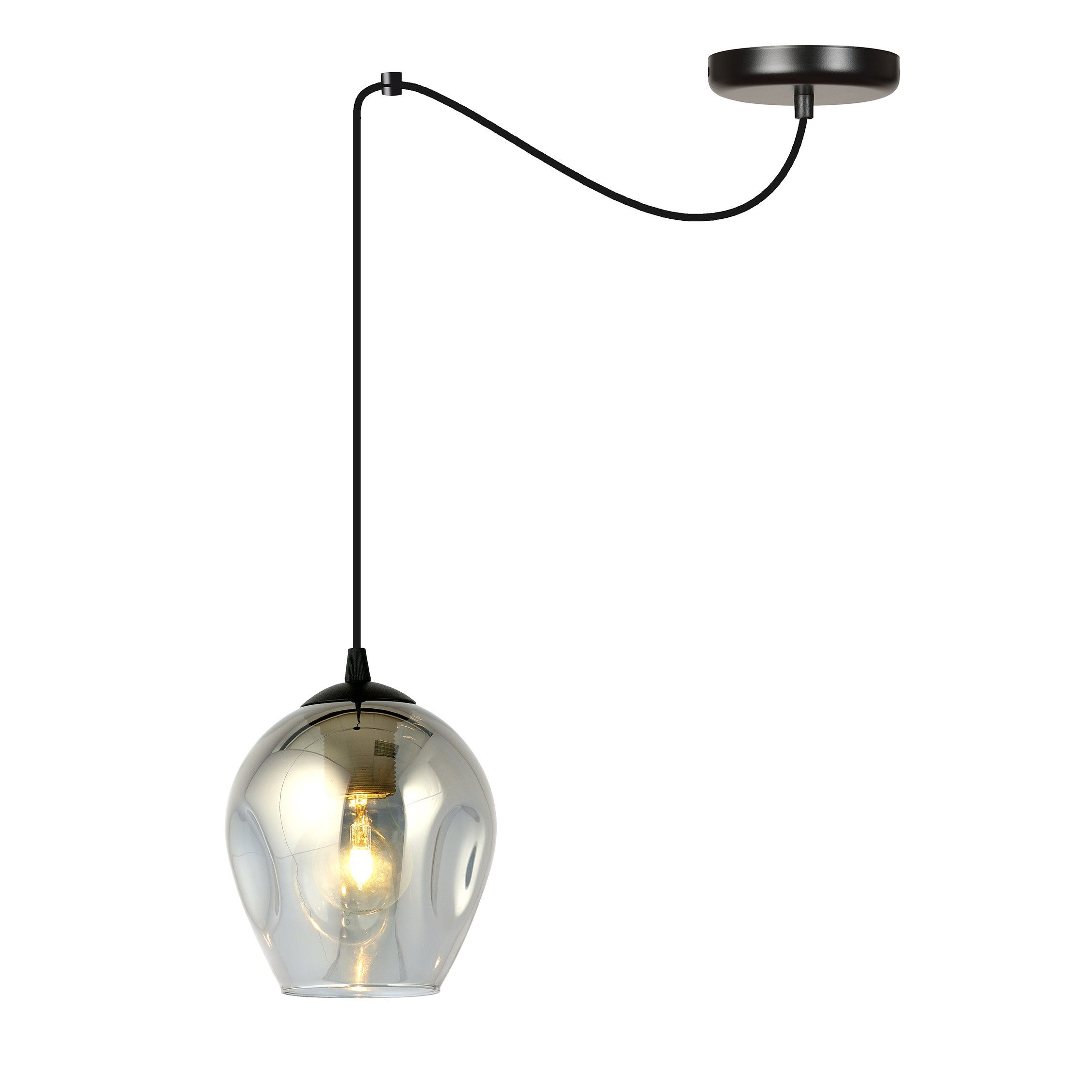 Suspension Level en forme d'araignée avec abat-jour en verre au design contemporain par Emibig Suspension Level en forme d'araignée avec abat-jour en verre au design contemporain par Emibig