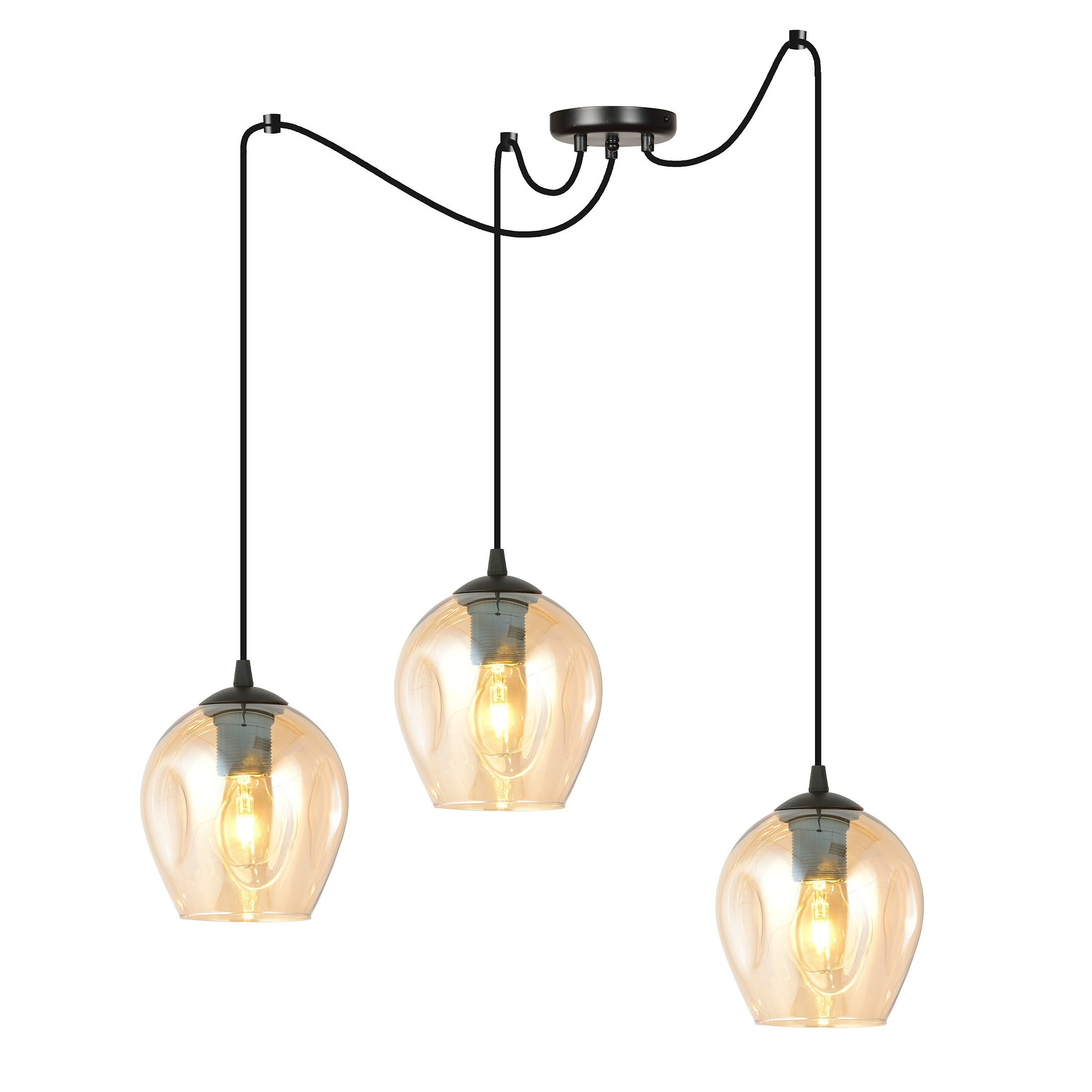 Suspension Level en forme d'araignée avec abat-jour en verre au design contemporain par Emibig Suspension Level en forme d'araignée avec abat-jour en verre au design contemporain par Emibig