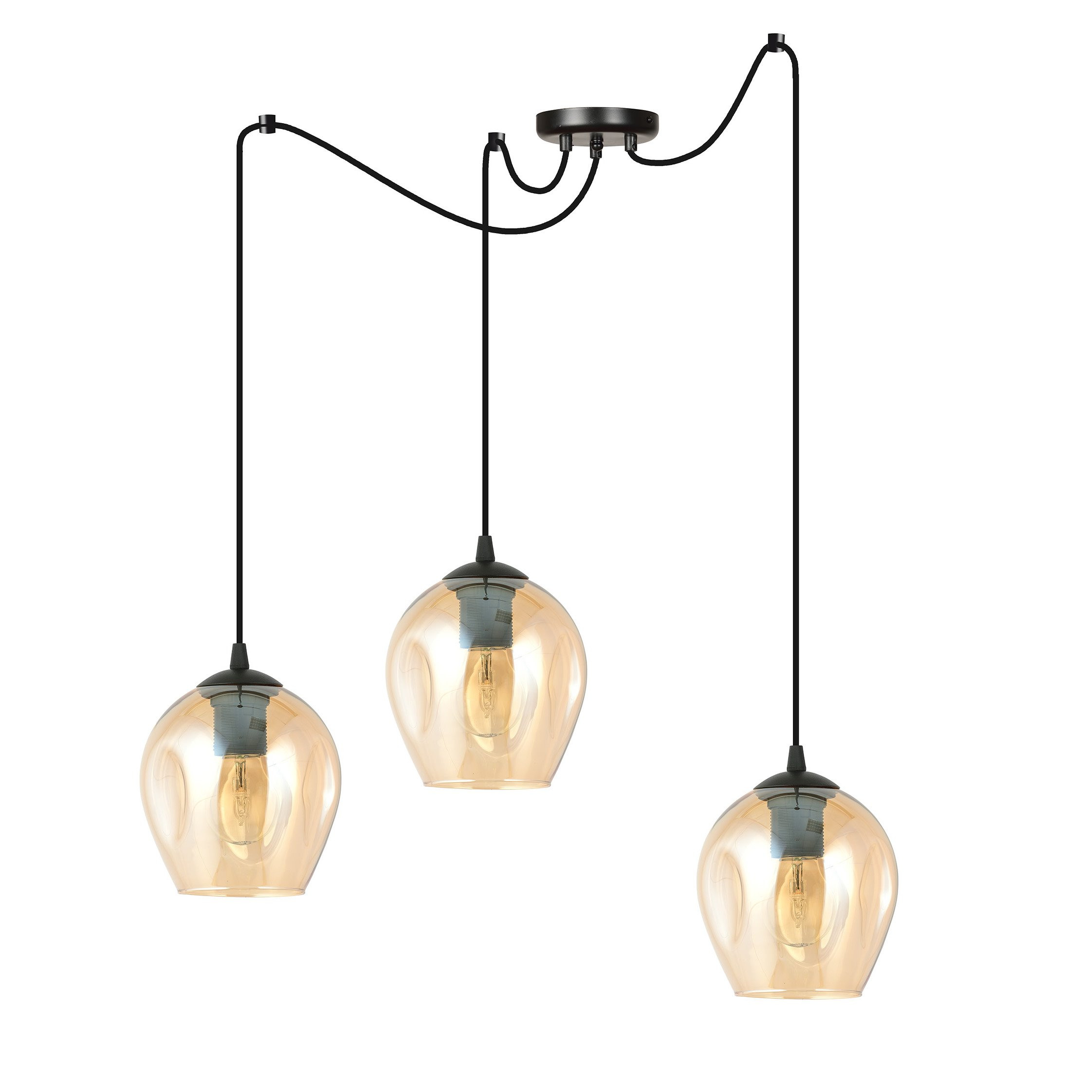 Suspension Level en forme d'araignée avec abat-jour en verre au design contemporain par Emibig Suspension Level en forme d'araignée avec abat-jour en verre au design contemporain par Emibig