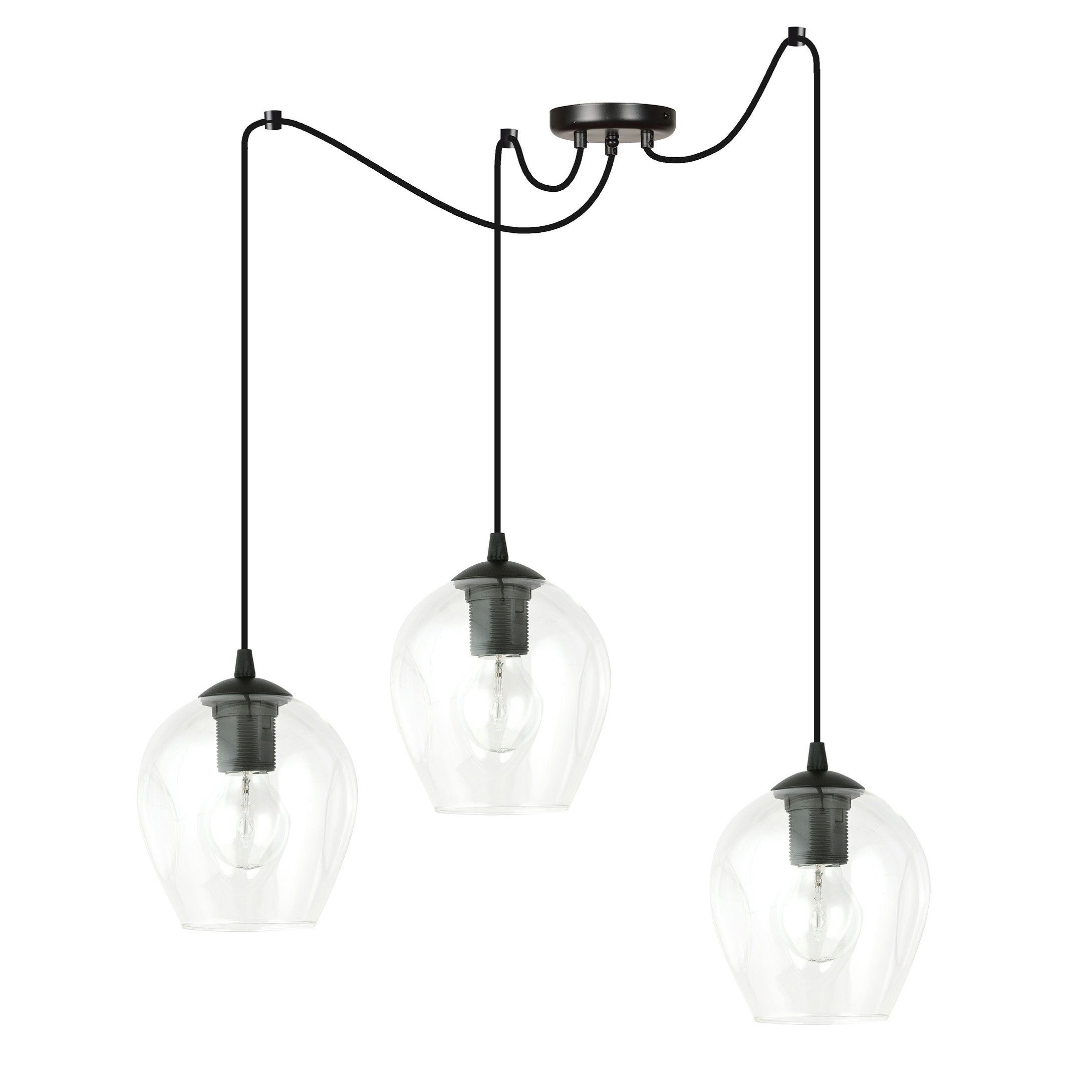 Suspension Level en forme d'araignée avec abat-jour en verre au design contemporain par Emibig Suspension Level en forme d'araignée avec abat-jour en verre au design contemporain par Emibig