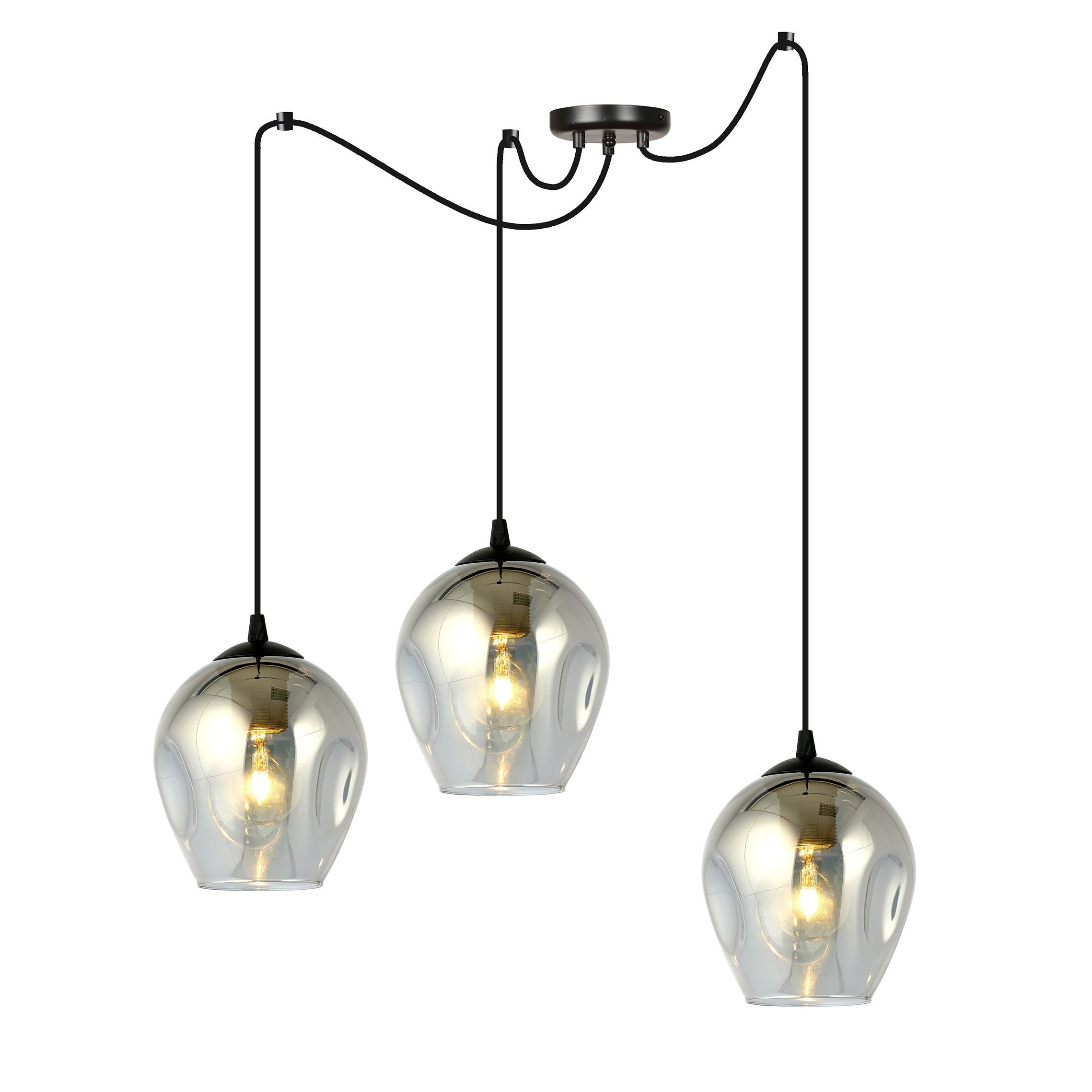 Suspension Level en forme d'araignée avec abat-jour en verre au design contemporain par Emibig Suspension Level en forme d'araignée avec abat-jour en verre au design contemporain par Emibig