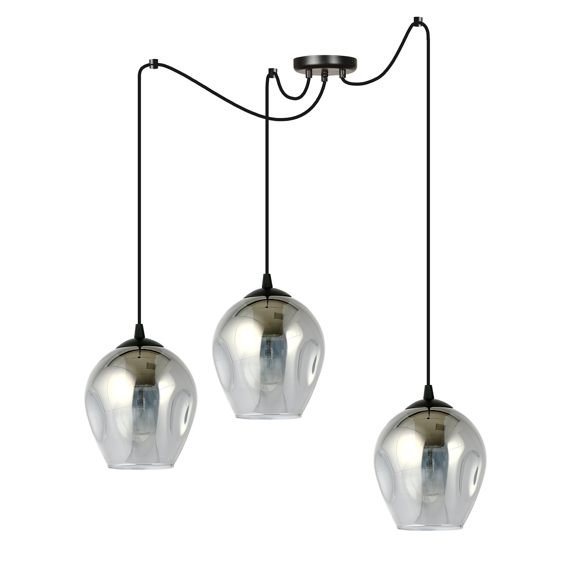 Suspension Level en forme d'araignée avec abat-jour en verre au design contemporain par Emibig Suspension Level en forme d'araignée avec abat-jour en verre au design contemporain par Emibig