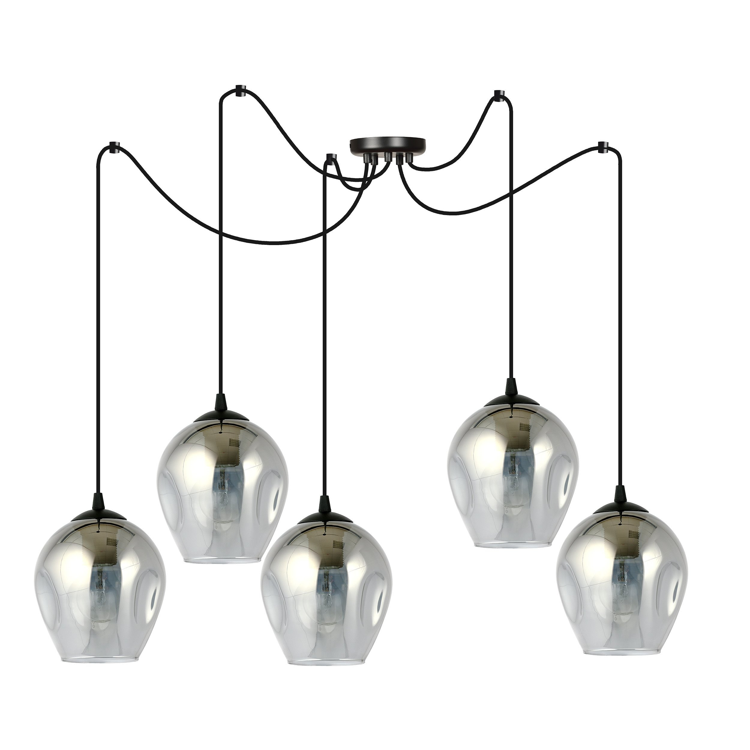 Suspension Level en forme d'araignée avec abat-jour en verre au design contemporain par Emibig Suspension Level en forme d'araignée avec abat-jour en verre au design contemporain par Emibig
