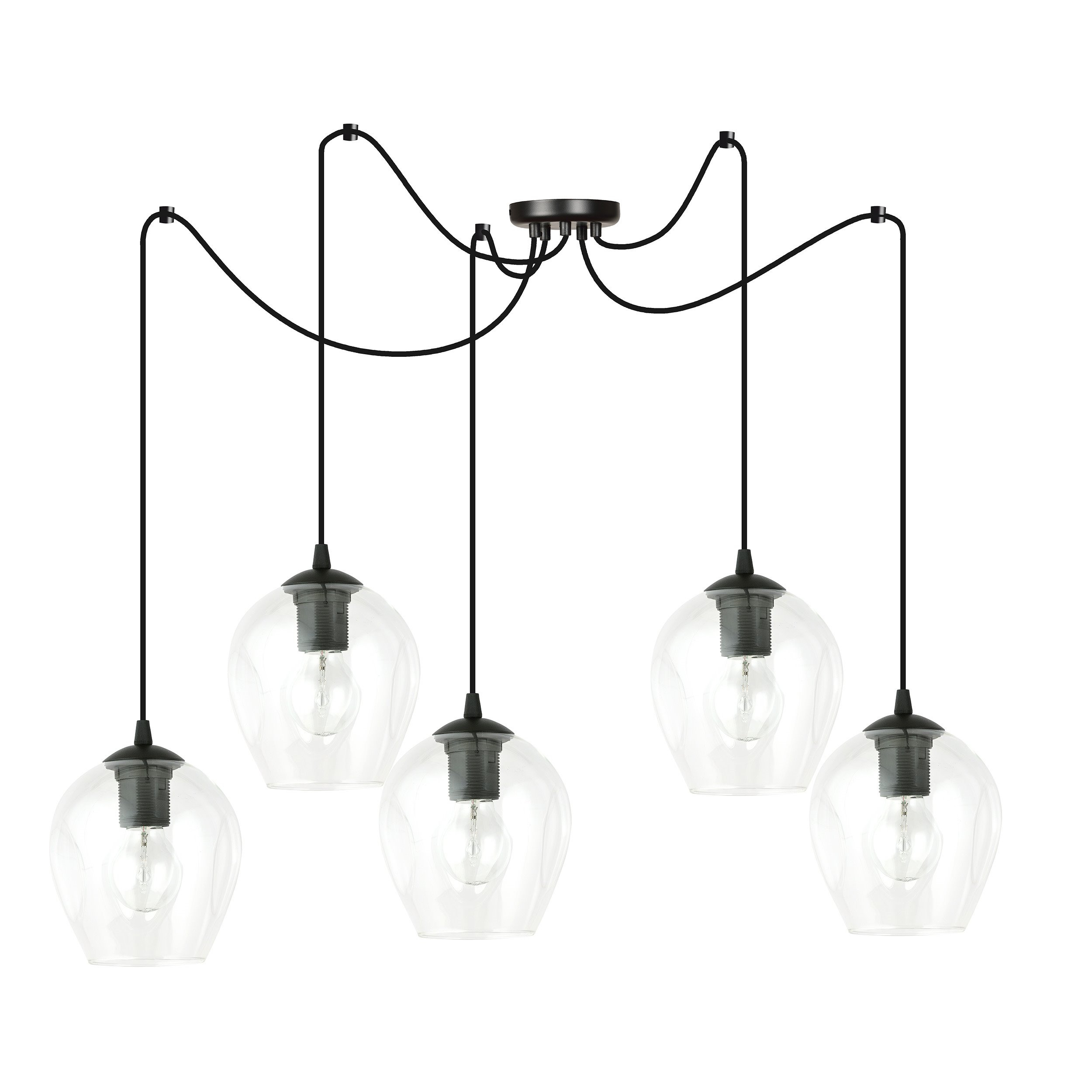 Suspension Level en forme d'araignée avec abat-jour en verre au design contemporain par Emibig Suspension Level en forme d'araignée avec abat-jour en verre au design contemporain par Emibig
