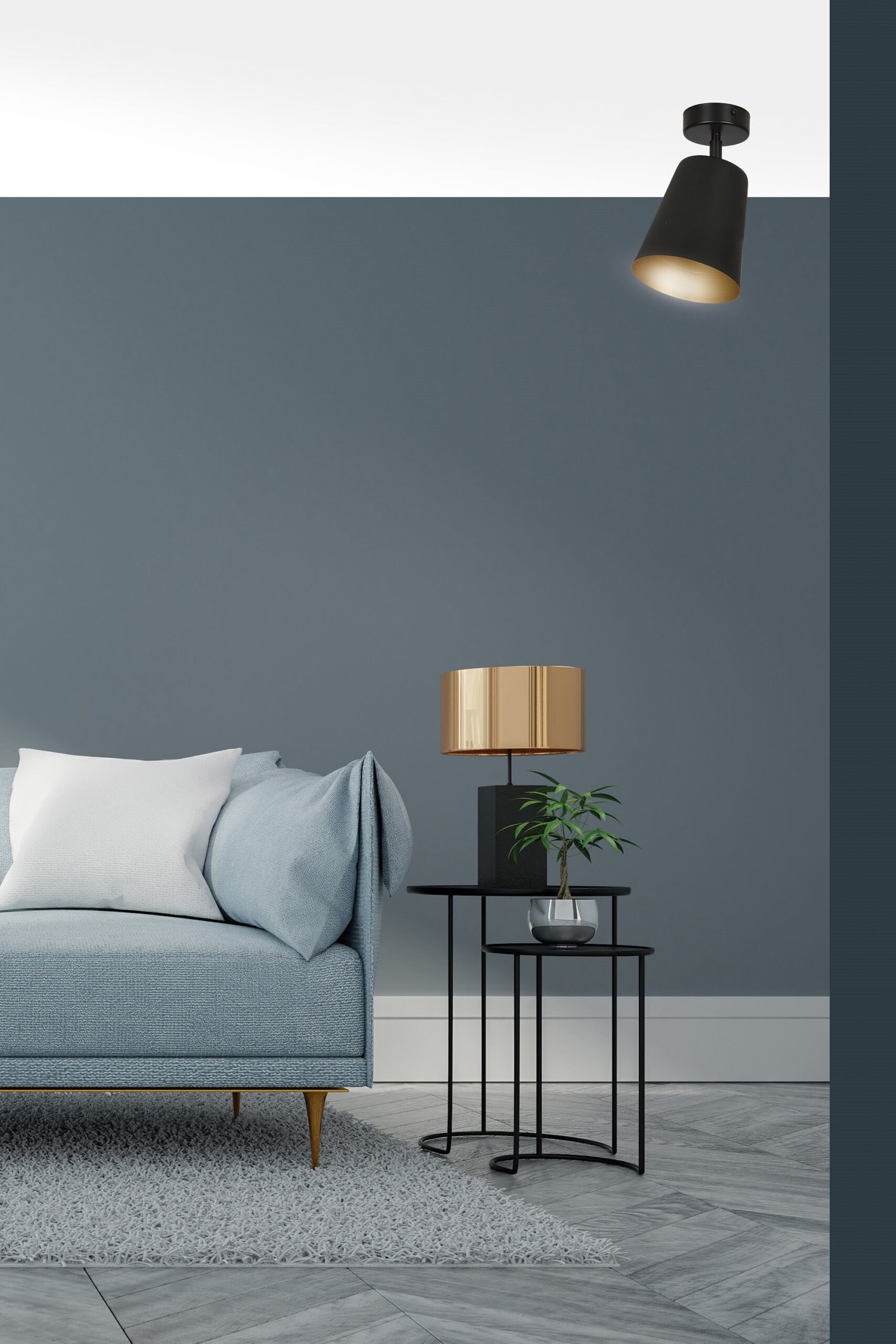 Plafonnier spot Prism base en métal linéaire au design contemporain par Emibig