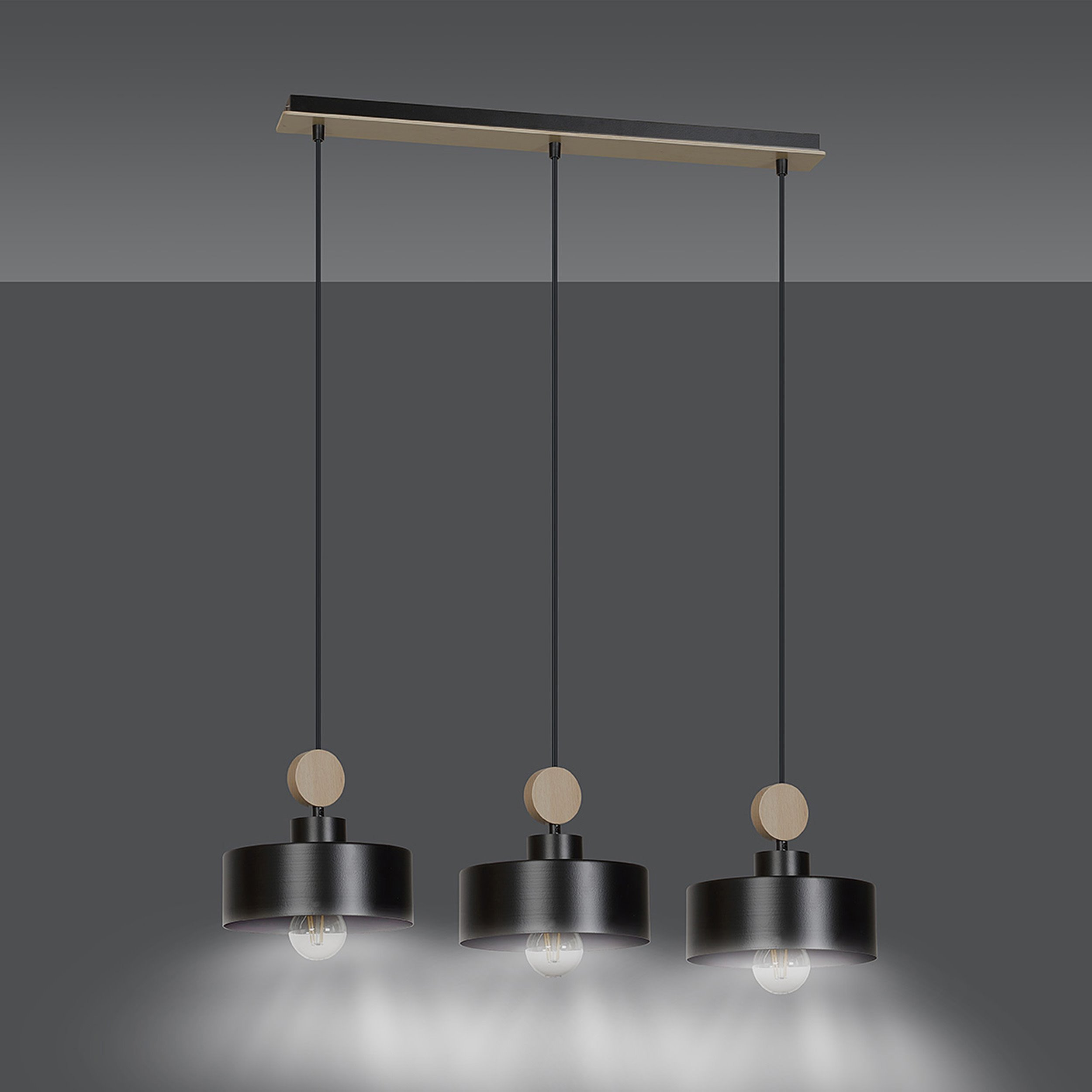 Suspension Tuniso avec base en métal et bois au design contemporain par Emibig Suspension Tuniso avec base en métal et bois au design contemporain par Emibig