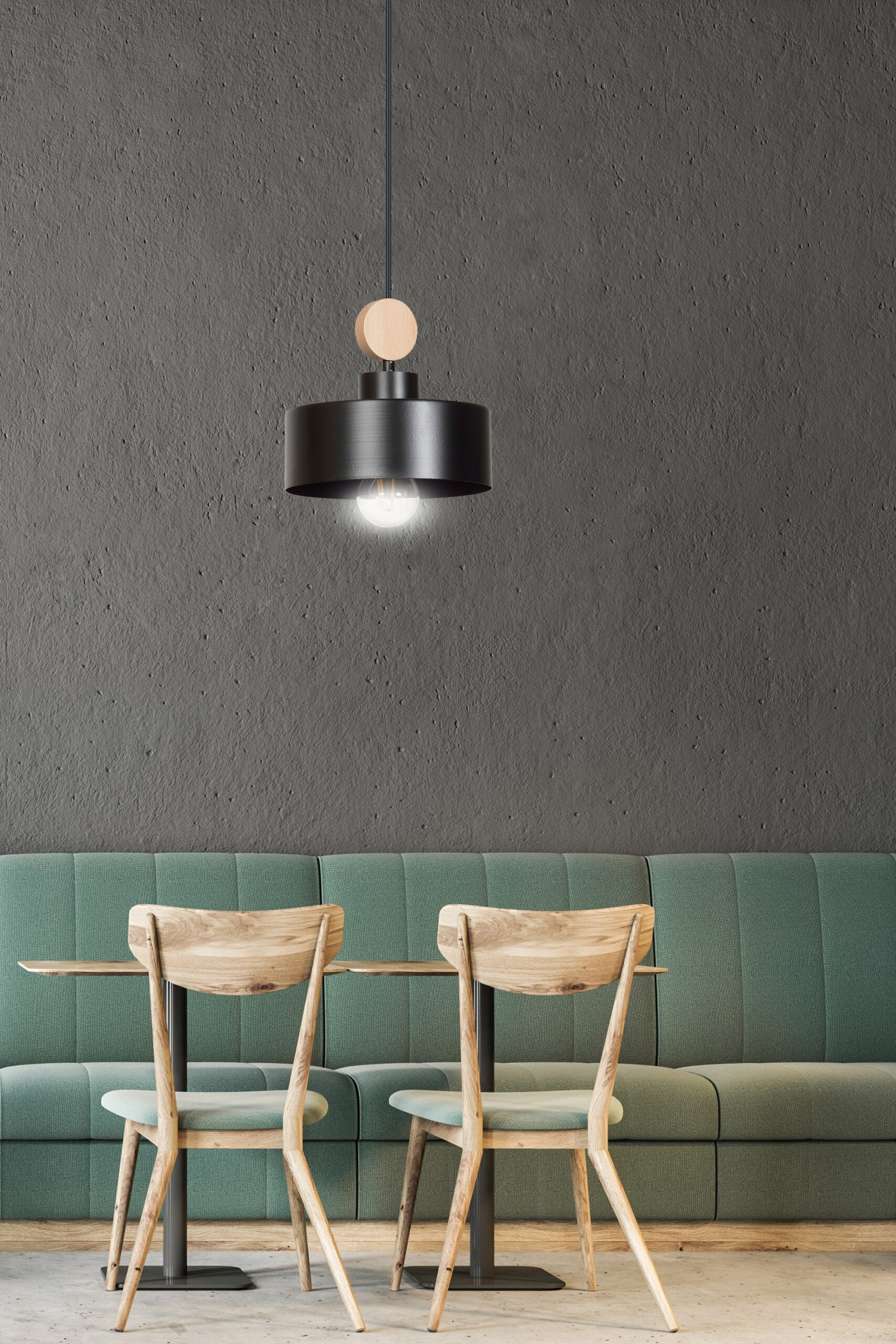 Suspension Tuniso avec base en métal et bois au design contemporain par Emibig Suspension Tuniso avec base en métal et bois au design contemporain par Emibig