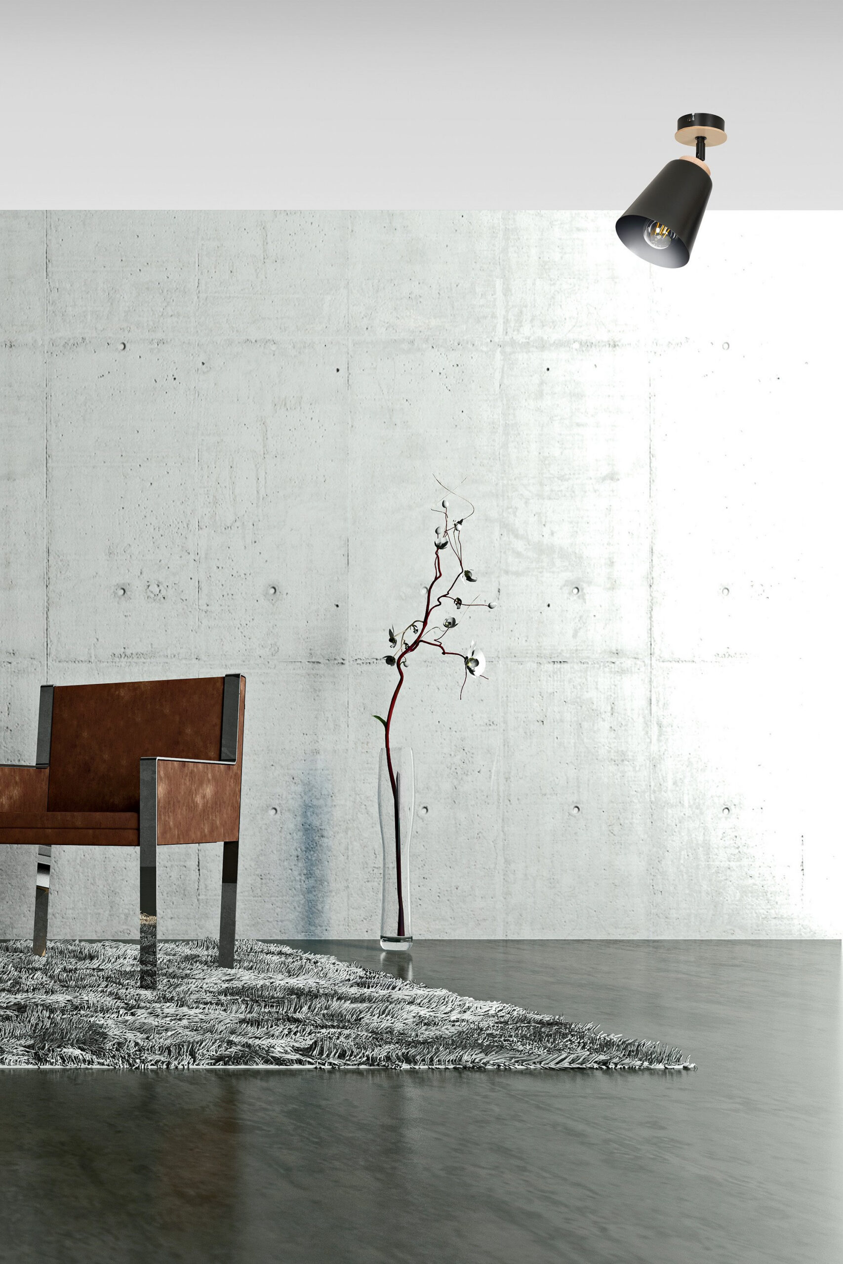 Plafonnier Spot Atlas base en métal et bois au design contemporain par Emibig Plafonnier Spot Atlas base en métal et bois au design contemporain par Emibig