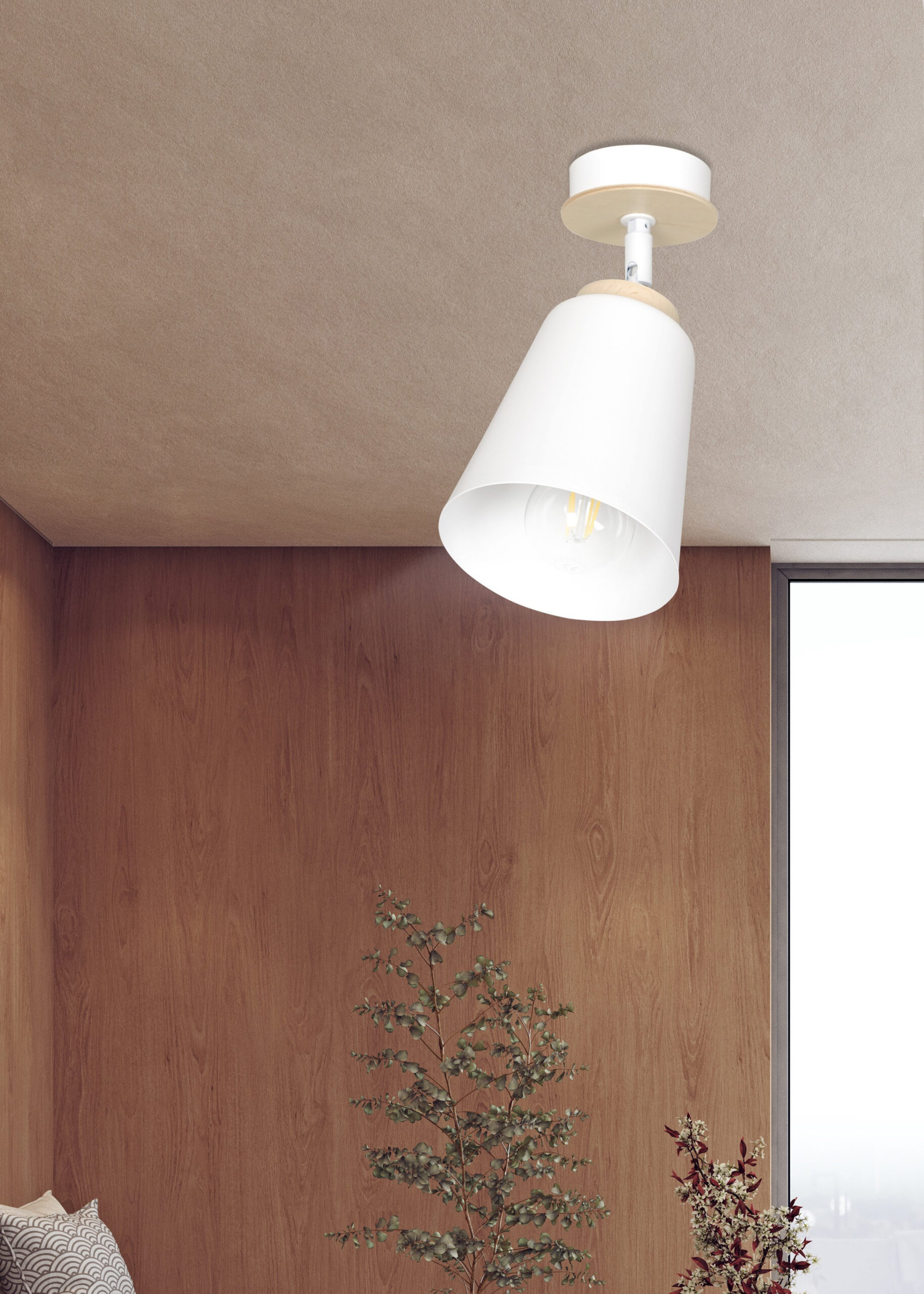 Plafonnier Spot Atlas base en métal et bois au design contemporain par Emibig Plafonnier Spot Atlas base en métal et bois au design contemporain par Emibig