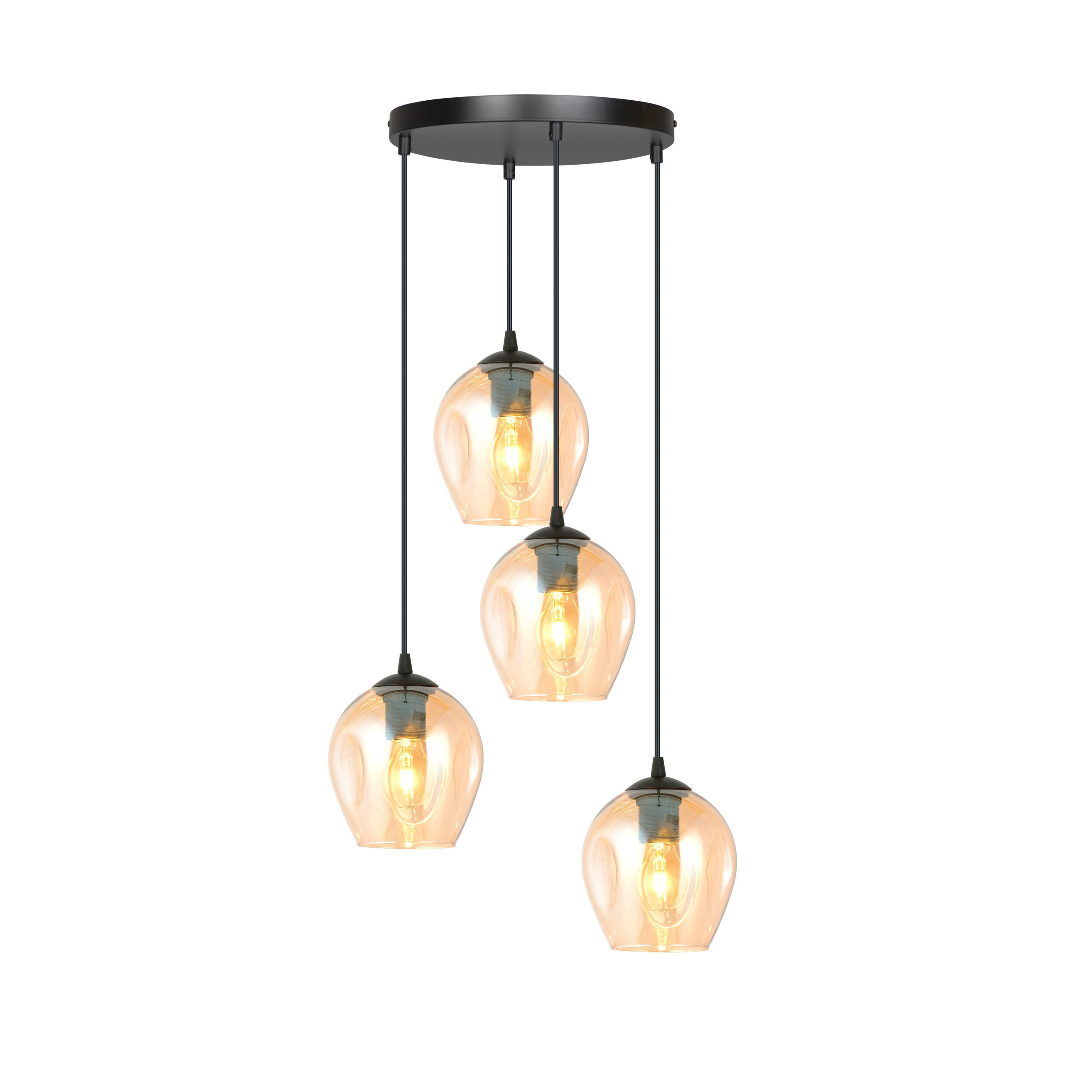 Suspension Istar base en métal circulaire et abat-jour en verre au design contemporain par Emibig Suspension Istar base en métal circulaire et abat-jour en verre au design contemporain par Emibig