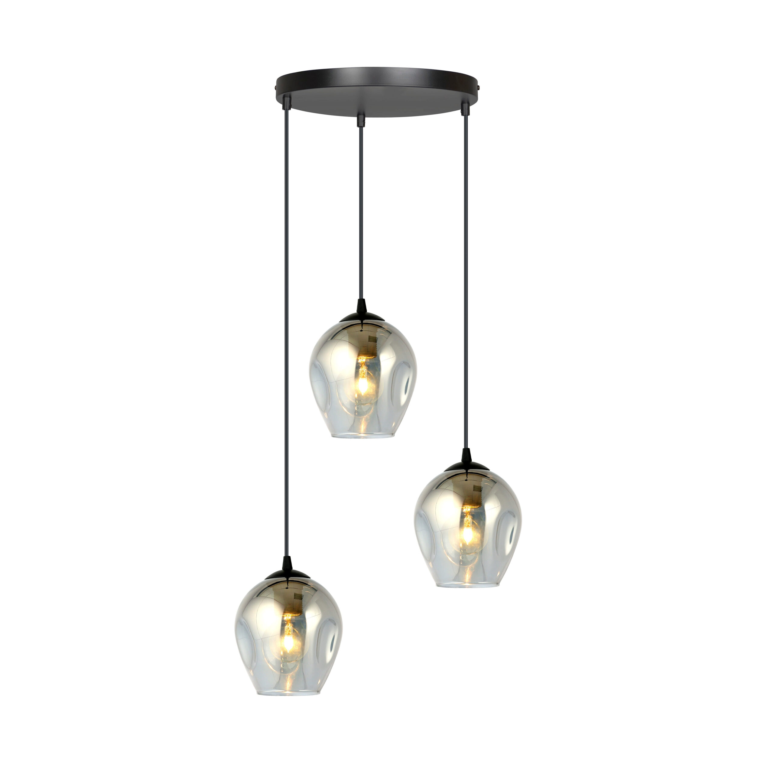 Suspension Istar base en métal circulaire et abat-jour en verre au design contemporain par Emibig Suspension Istar base en métal circulaire et abat-jour en verre au design contemporain par Emibig