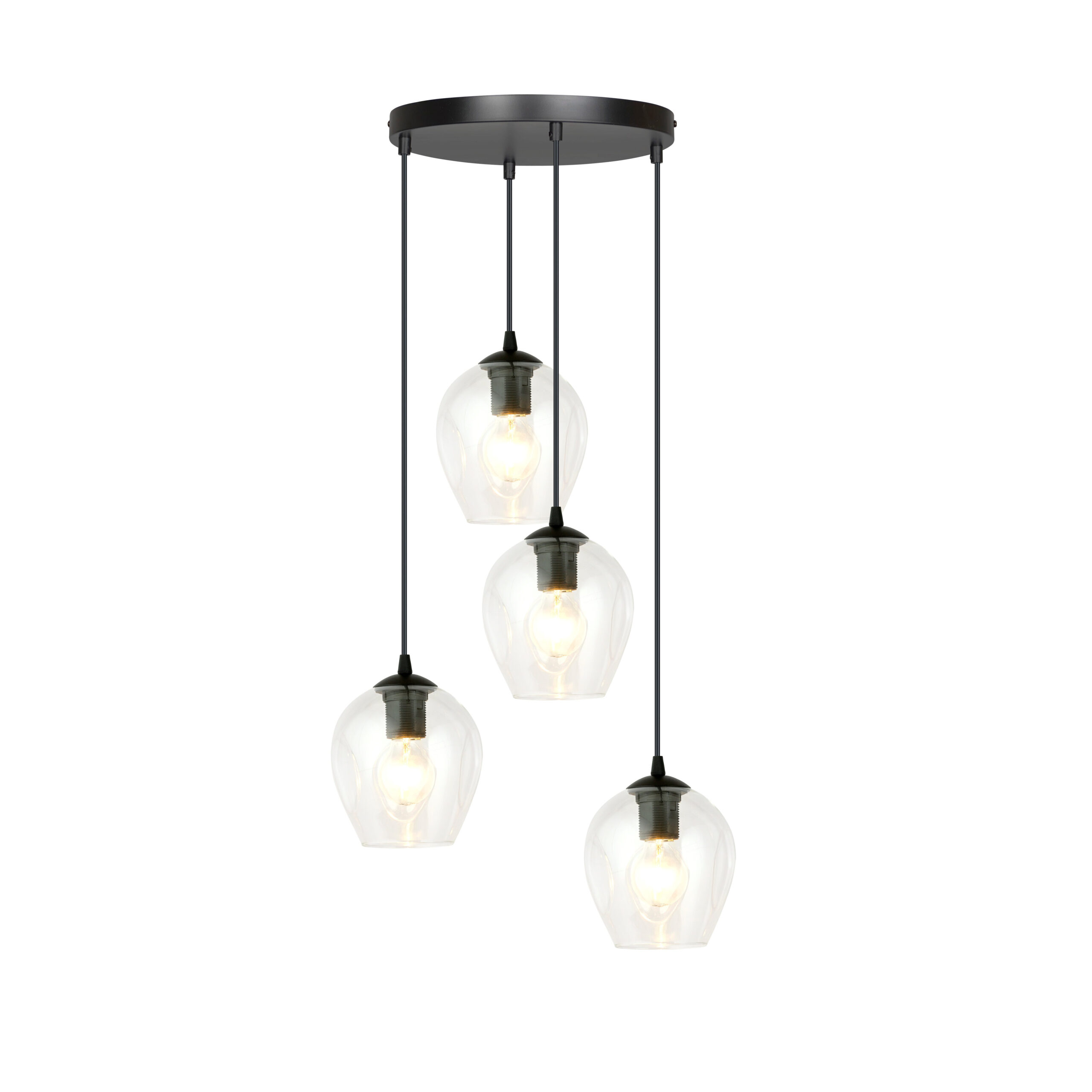 Suspension Istar base en métal circulaire et abat-jour en verre au design contemporain par Emibig Suspension Istar base en métal circulaire et abat-jour en verre au design contemporain par Emibig