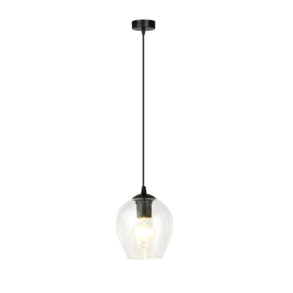 Suspension Istar base en métal circulaire et abat-jour en verre au design contemporain par Emibig