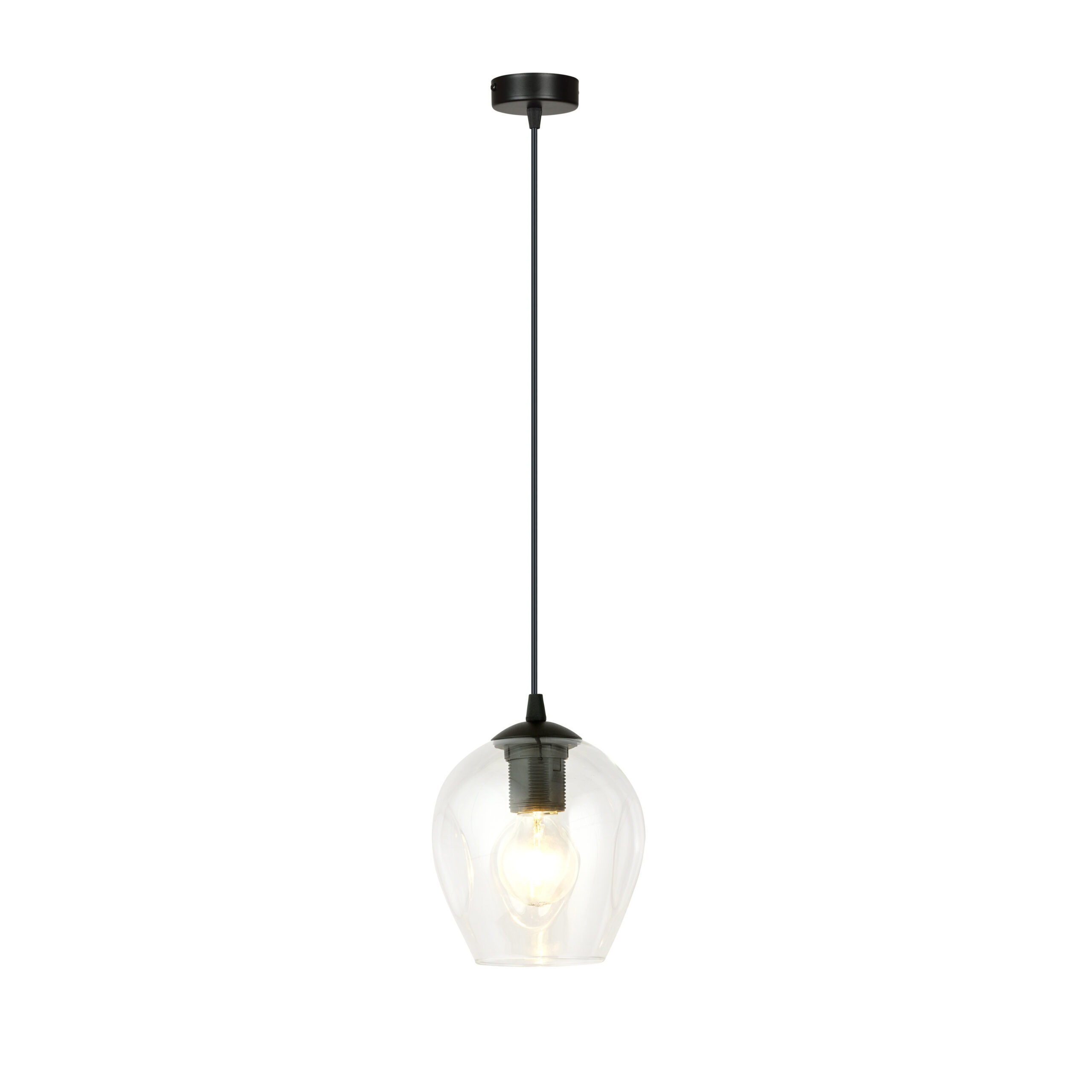 Suspension Istar base en métal circulaire et abat-jour en verre au design contemporain par Emibig