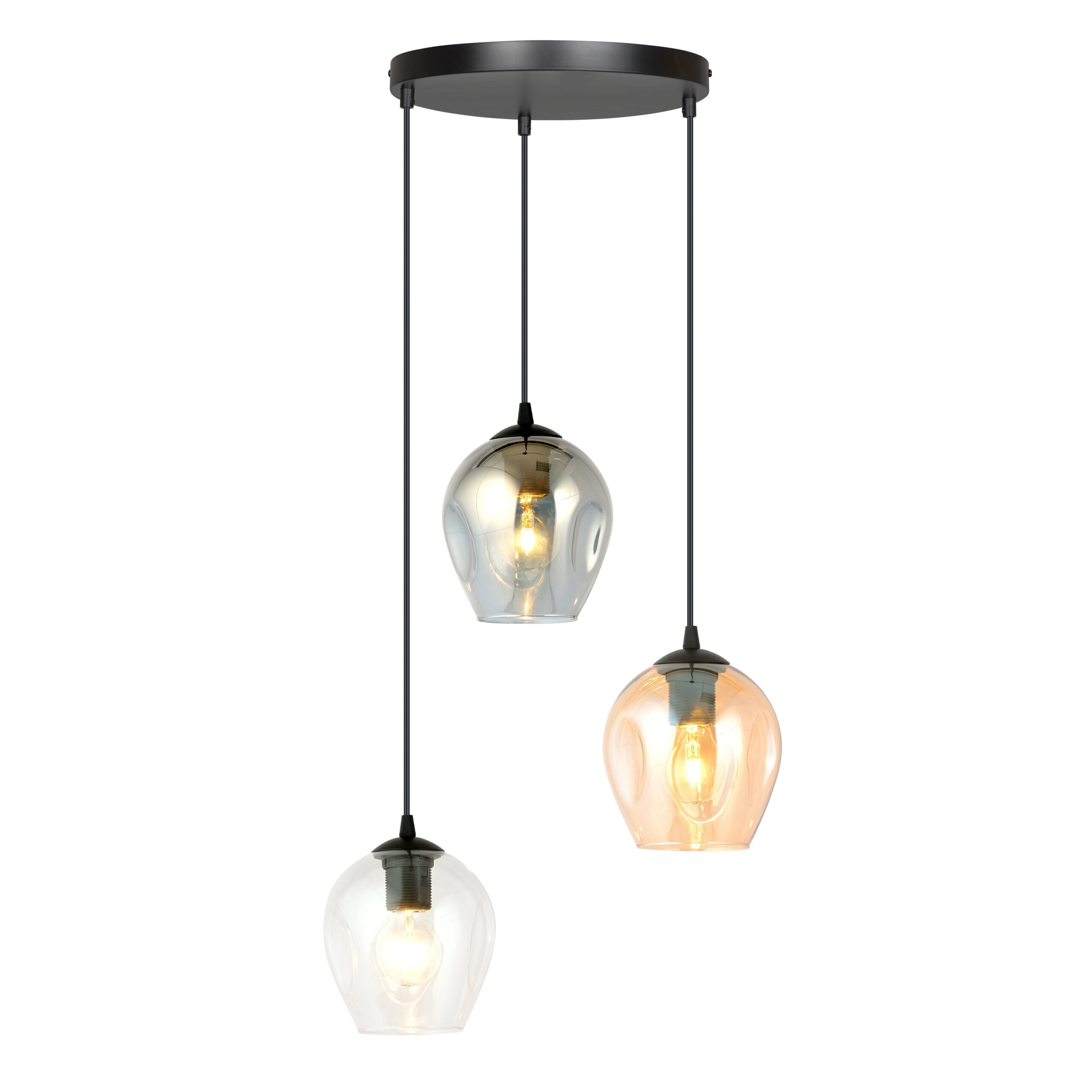 Suspension Istar base en métal circulaire et abat-jour en verre au design contemporain par Emibig Suspension Istar base en métal circulaire et abat-jour en verre au design contemporain par Emibig