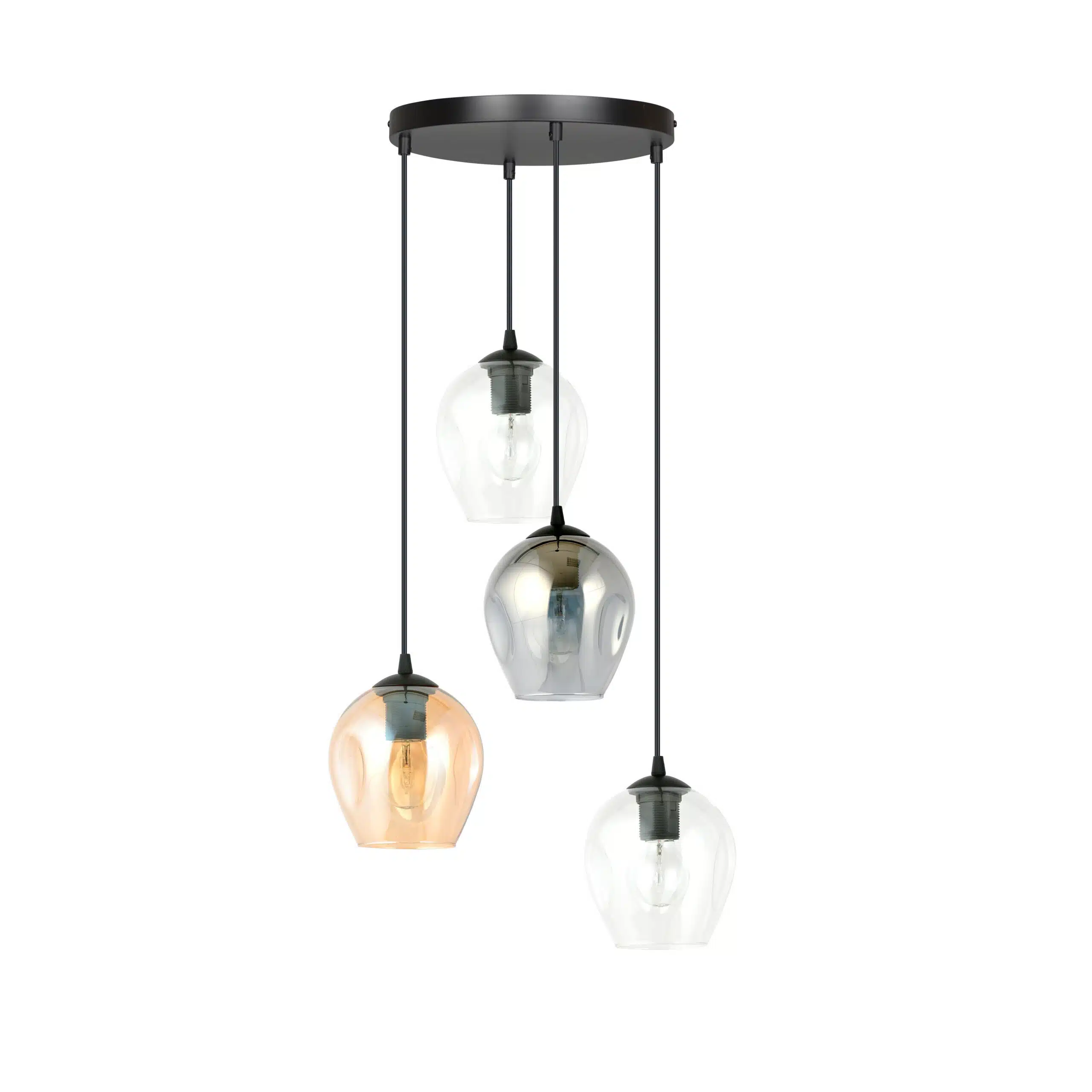 Suspension Istar base en métal circulaire et abat-jour en verre au design contemporain par Emibig Suspension Istar base en métal circulaire et abat-jour en verre au design contemporain par Emibig