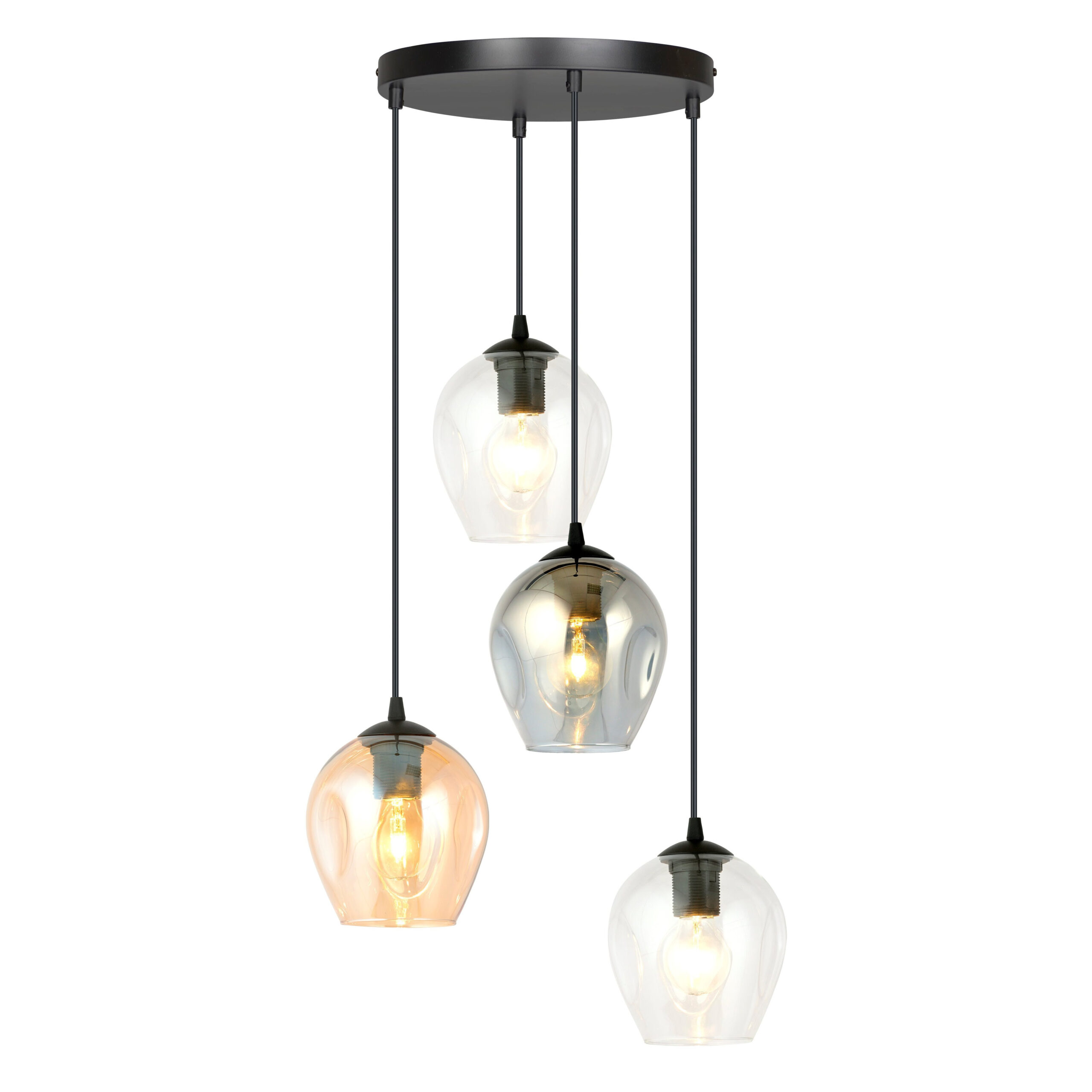 Suspension Istar base en métal circulaire et abat-jour en verre au design contemporain par Emibig Suspension Istar base en métal circulaire et abat-jour en verre au design contemporain par Emibig