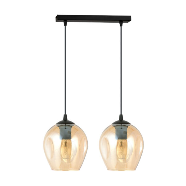Suspension Istar base en métal linéaire et abat-jour en verre au design contemporain par Emibig