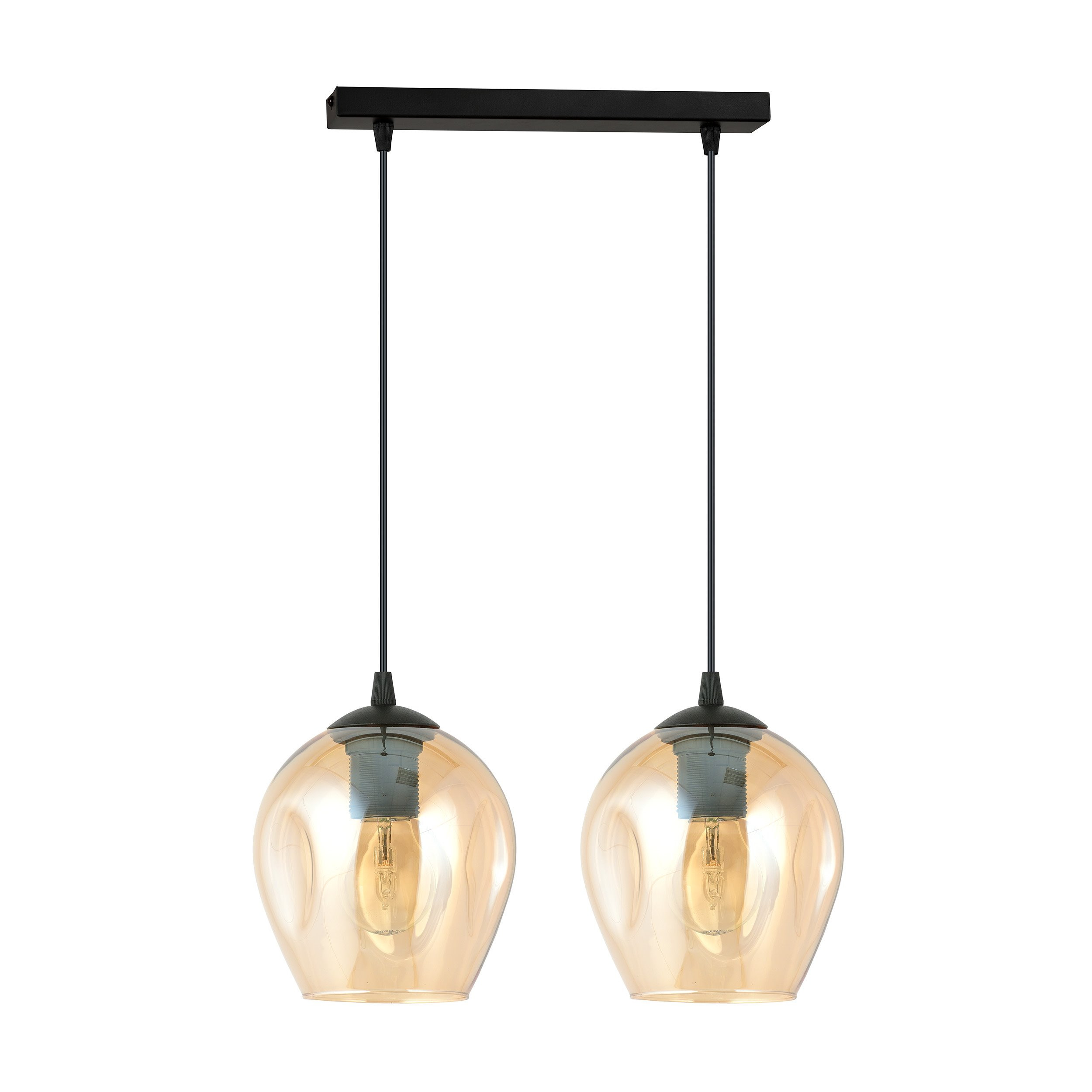 Suspension Istar base en métal linéaire et abat-jour en verre au design contemporain par Emibig