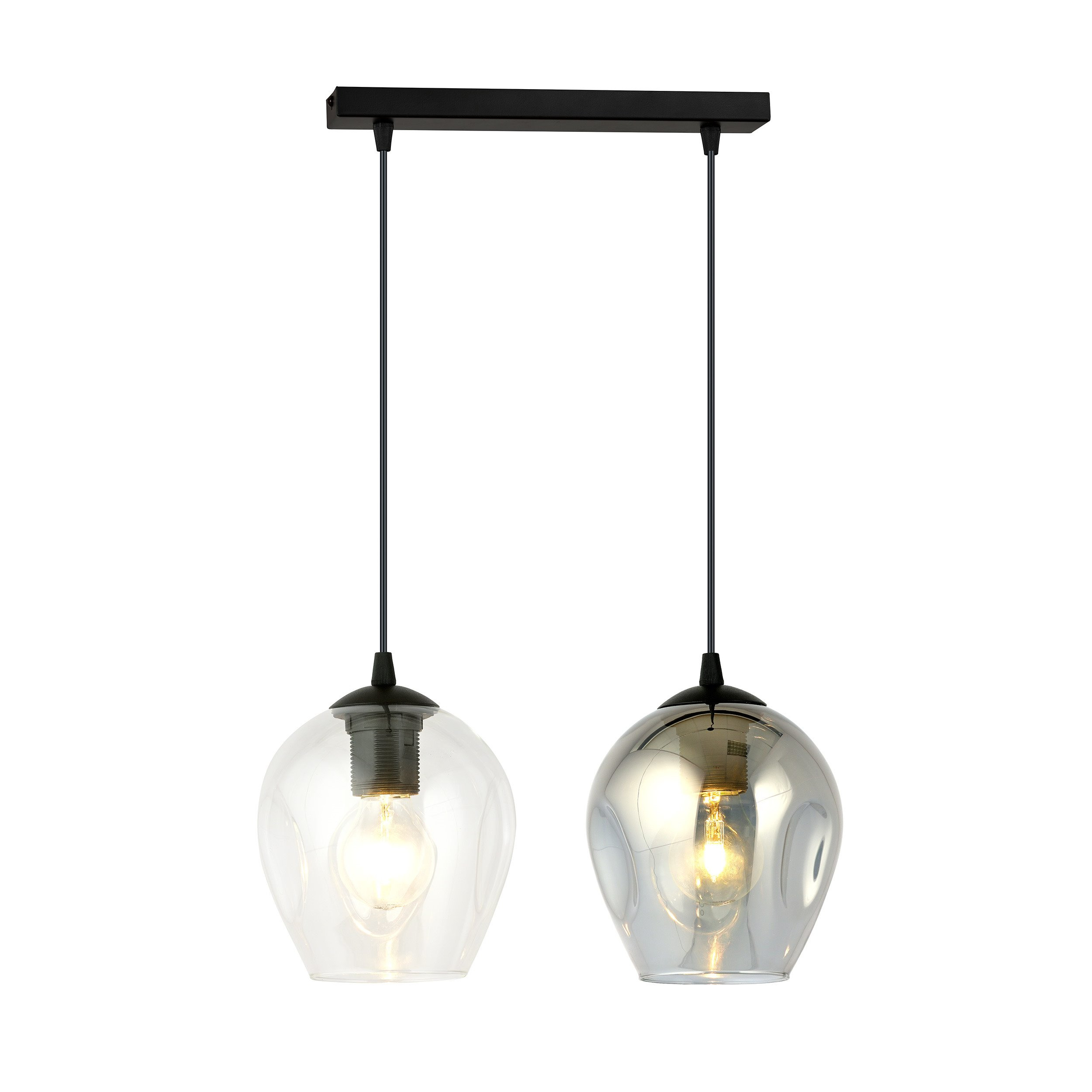 Suspension Istar base en métal linéaire et abat-jour en verre au design contemporain par Emibig Suspension Istar base en métal linéaire et abat-jour en verre au design contemporain par Emibig