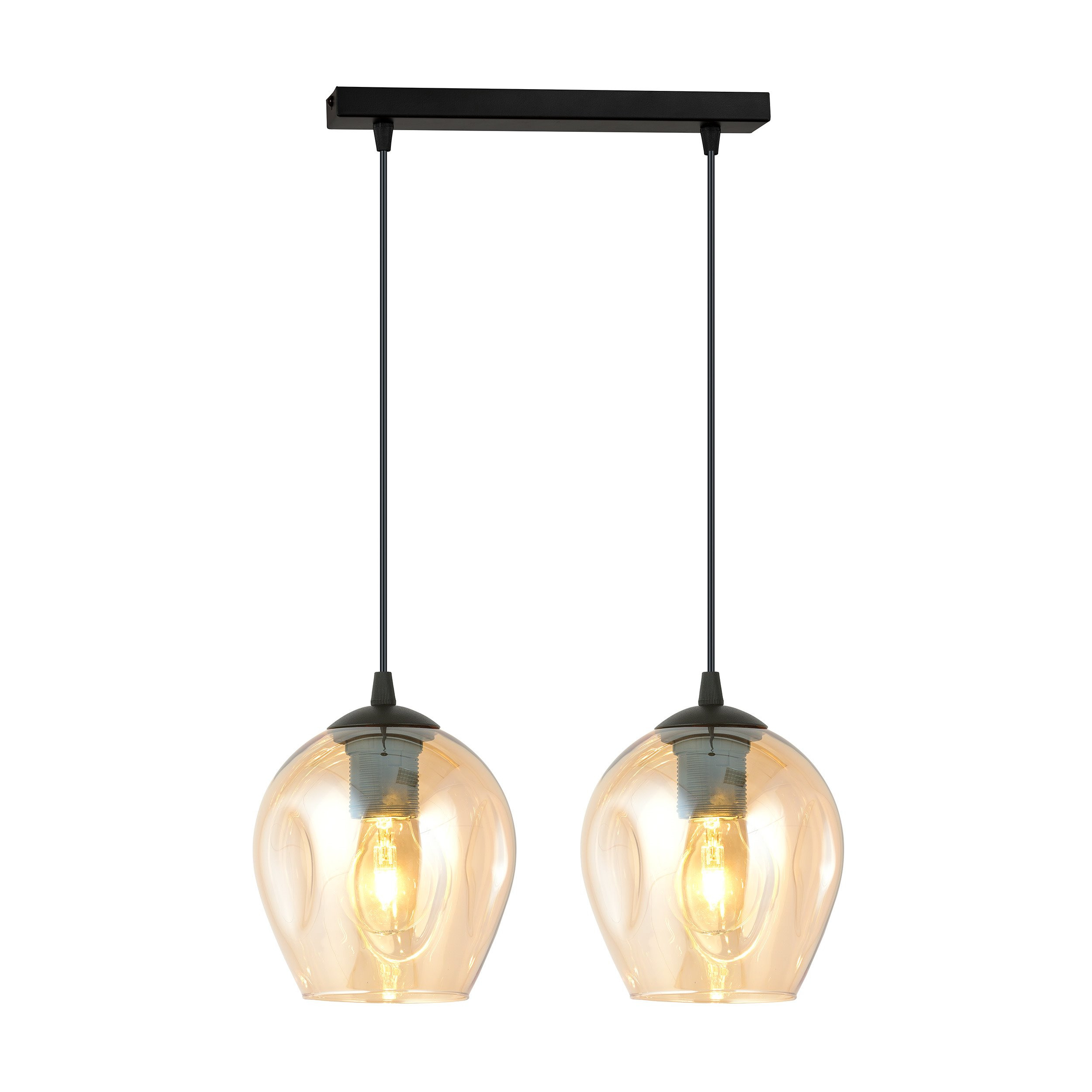 Suspension Istar base en métal linéaire et abat-jour en verre au design contemporain par Emibig