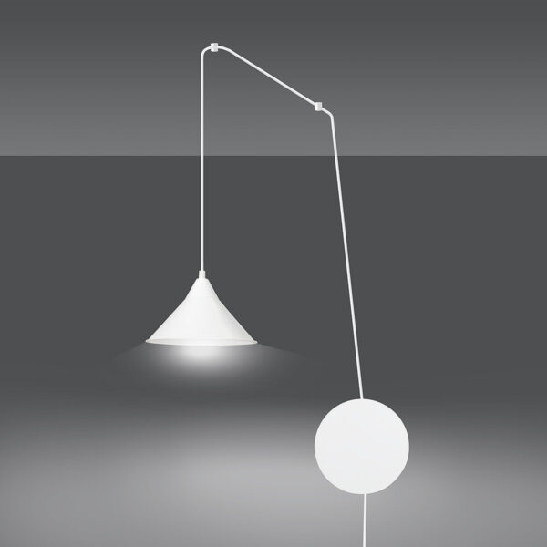Suspension Abramo avec base et cache-ampoule en métal au design contemporain par Emibig