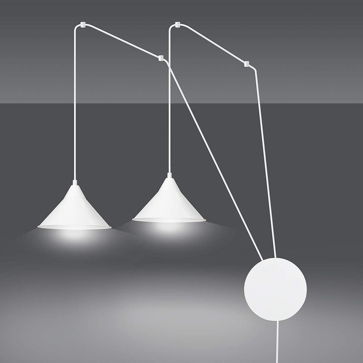 Suspension Abramo avec base et cache-ampoule en métal au design contemporain par Emibig Suspension Abramo avec base et cache-ampoule en métal au design contemporain par Emibig