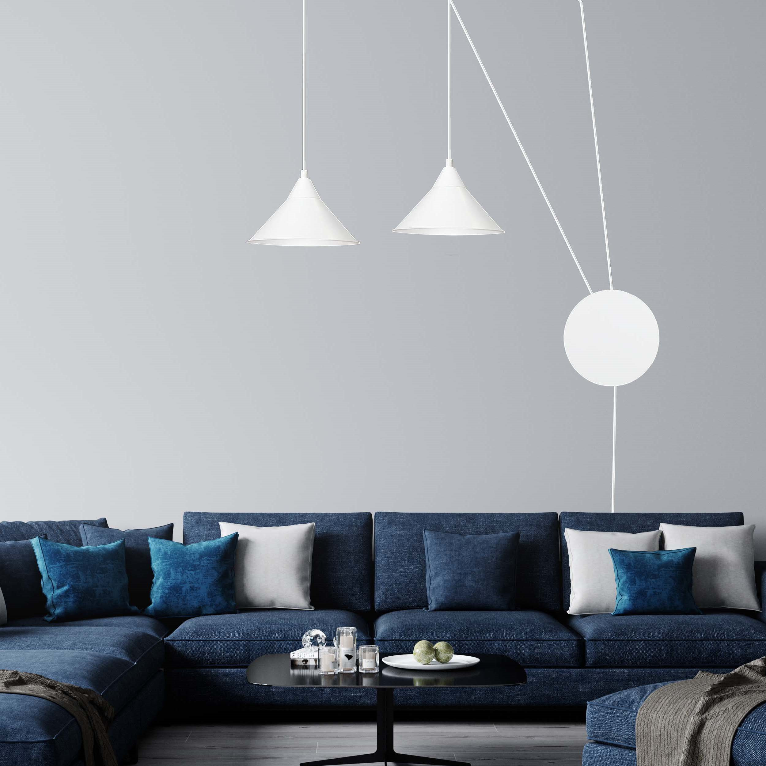 Suspension Abramo avec base et cache-ampoule en métal au design contemporain par Emibig Suspension Abramo avec base et cache-ampoule en métal au design contemporain par Emibig
