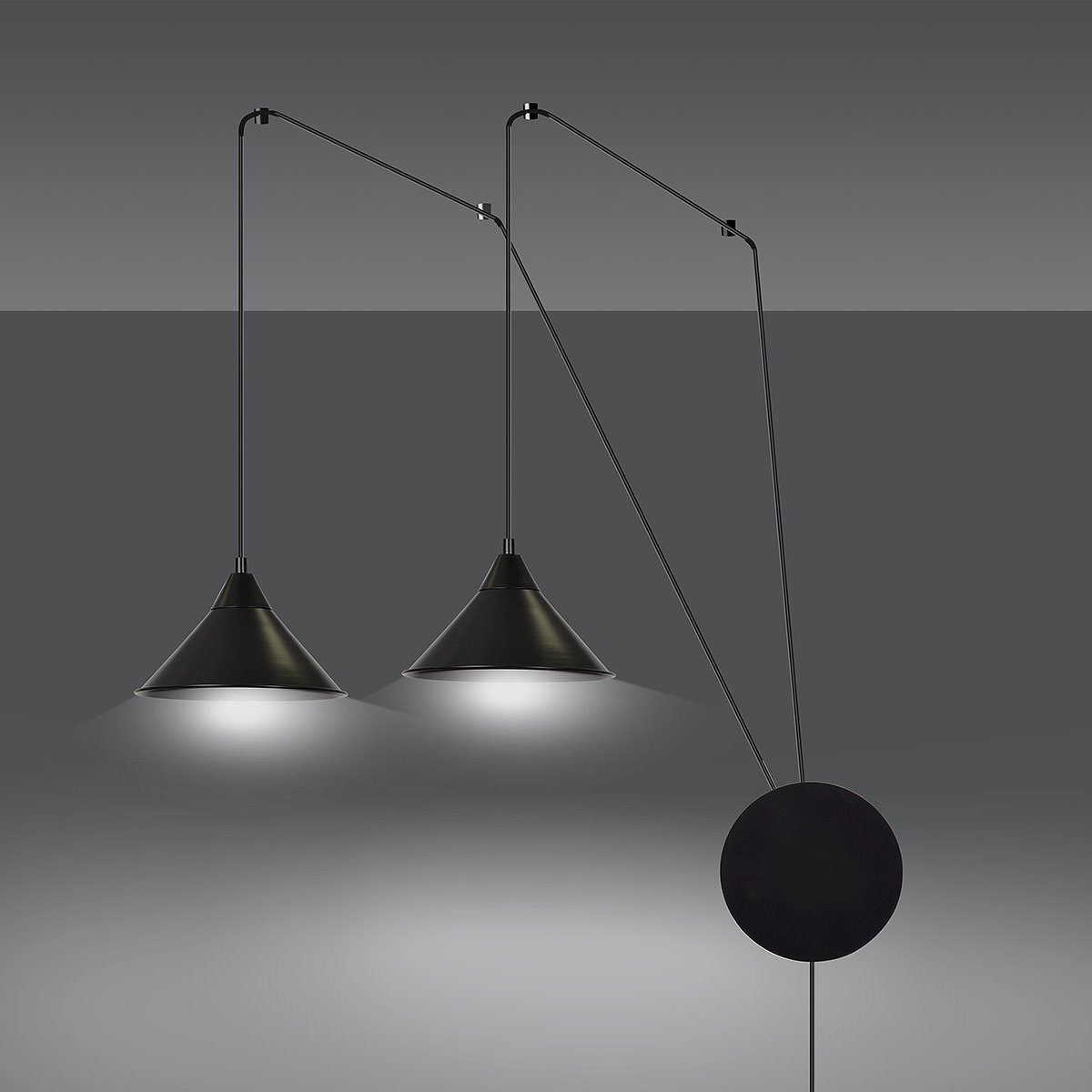 Suspension Abramo avec base et cache-ampoule en métal au design contemporain par Emibig Suspension Abramo avec base et cache-ampoule en métal au design contemporain par Emibig