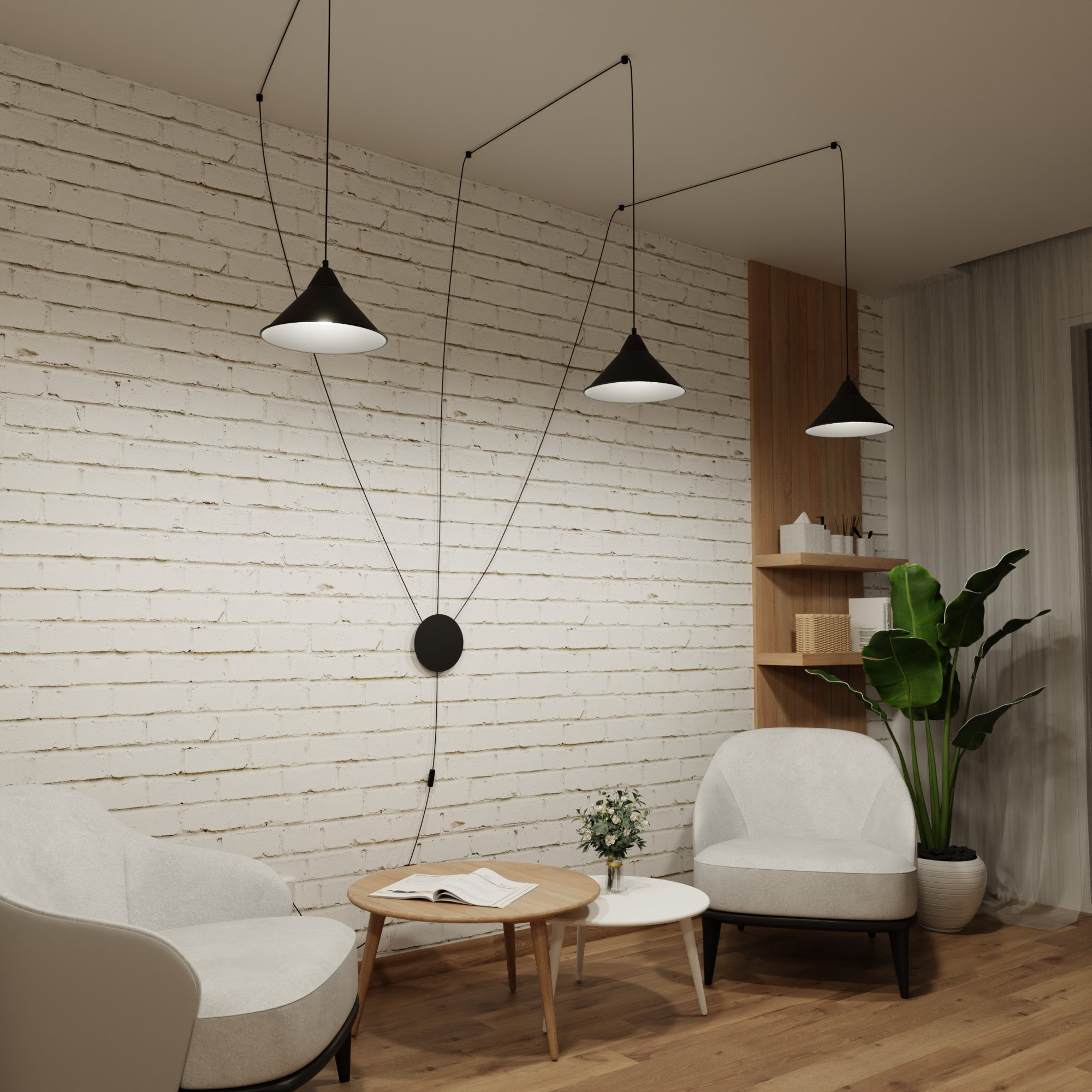 Suspension Abramo avec base et cache-ampoule en métal au design contemporain par Emibig Suspension Abramo avec base et cache-ampoule en métal au design contemporain par Emibig