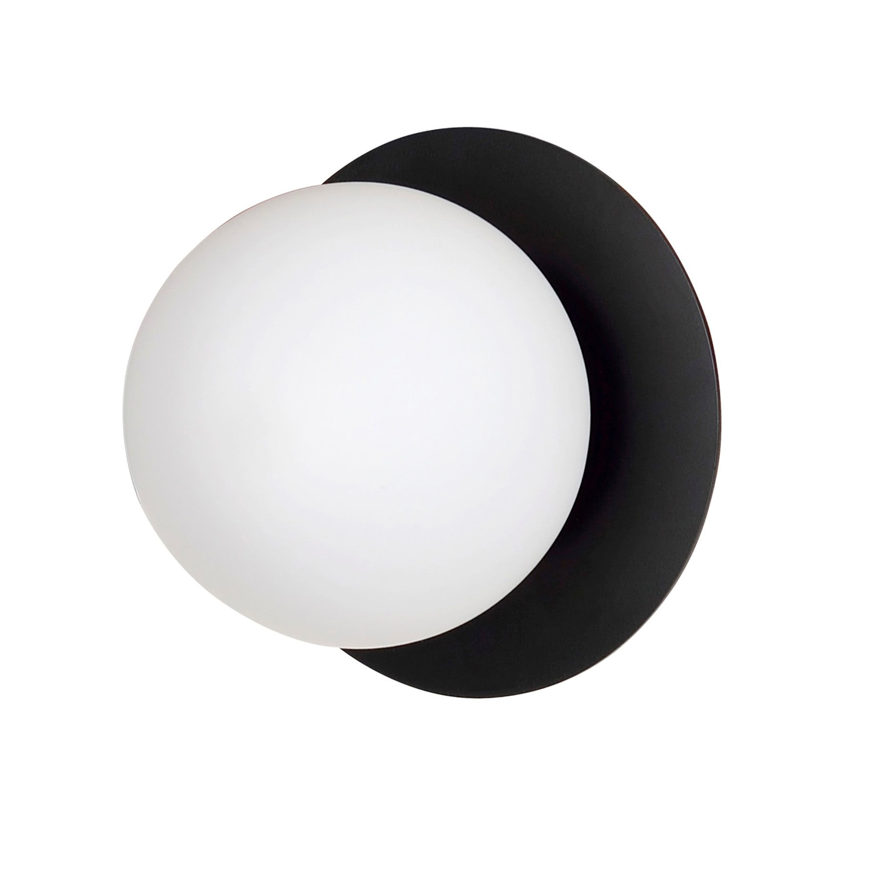 Applique murale Minerva base en métal et abat-jour en boule opale au design contemporain par Emibig