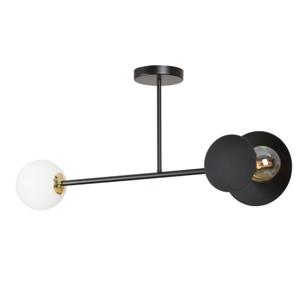 Plafonnier Minerva base en métal et abat-jour asymétrique au design contemporain par Emibig