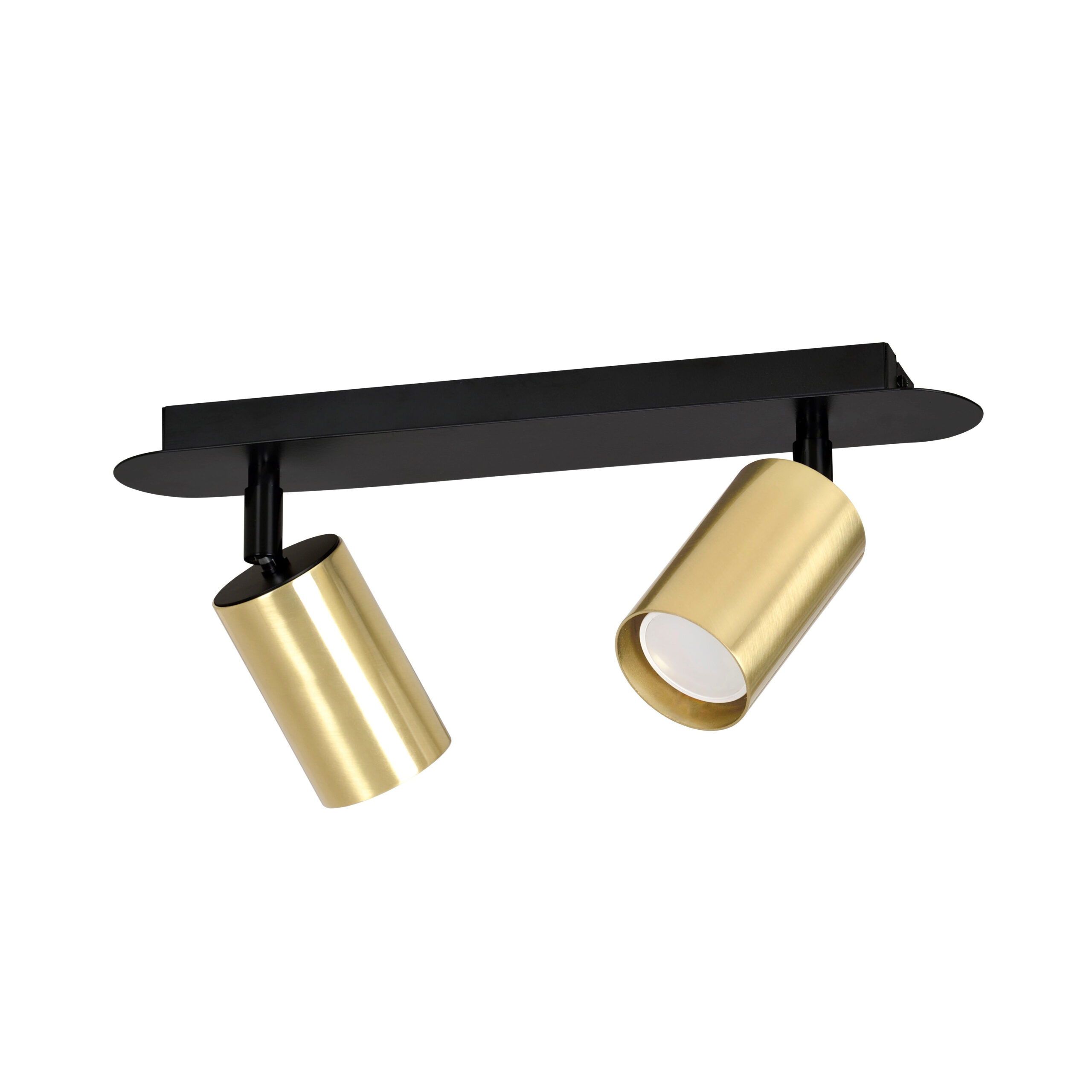 Plafonnier Spot Zen base en métal avec abat-jour tube doré au design contemporain par Emibig Plafonnier Spot Zen base en métal avec abat-jour tube doré au design contemporain par Emibig