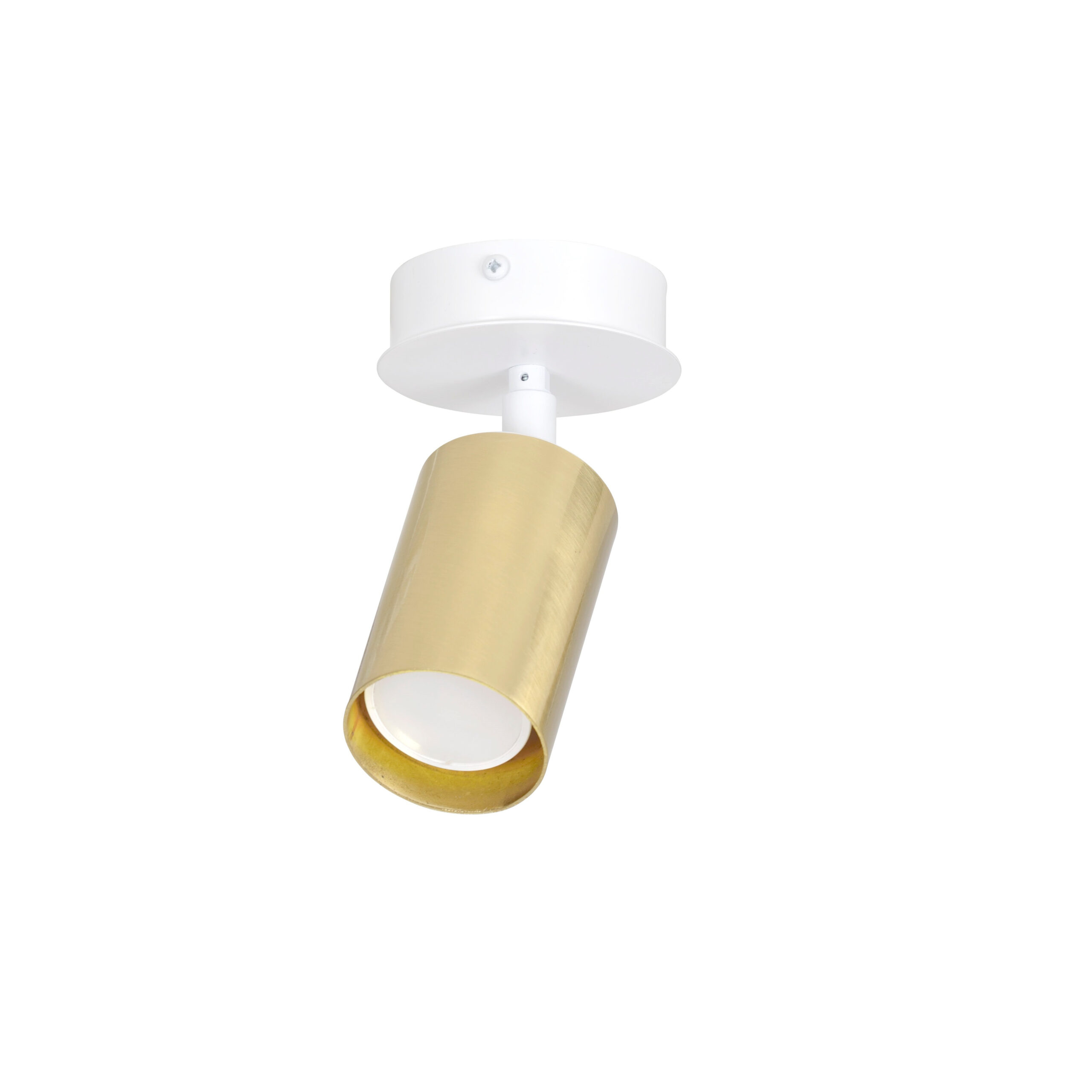 Plafonnier Spot Zen base en métal avec abat-jour tube doré au design contemporain par Emibig Plafonnier Spot Zen base en métal avec abat-jour tube doré au design contemporain par Emibig