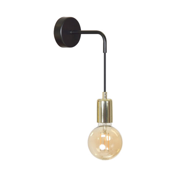 Applique murale Vesio base en métal et abat-jour doré opale au design contemporain par Emibig