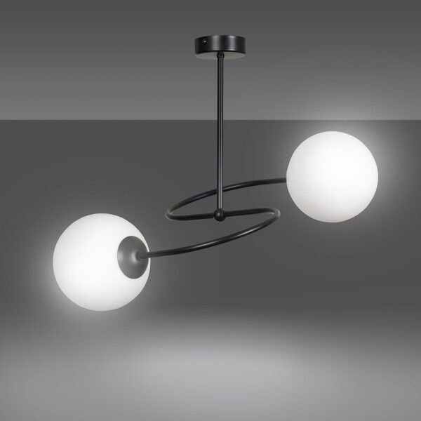 Plafonnier Selbi avec base en métal et bras en hélice au design contemporain par Emibig