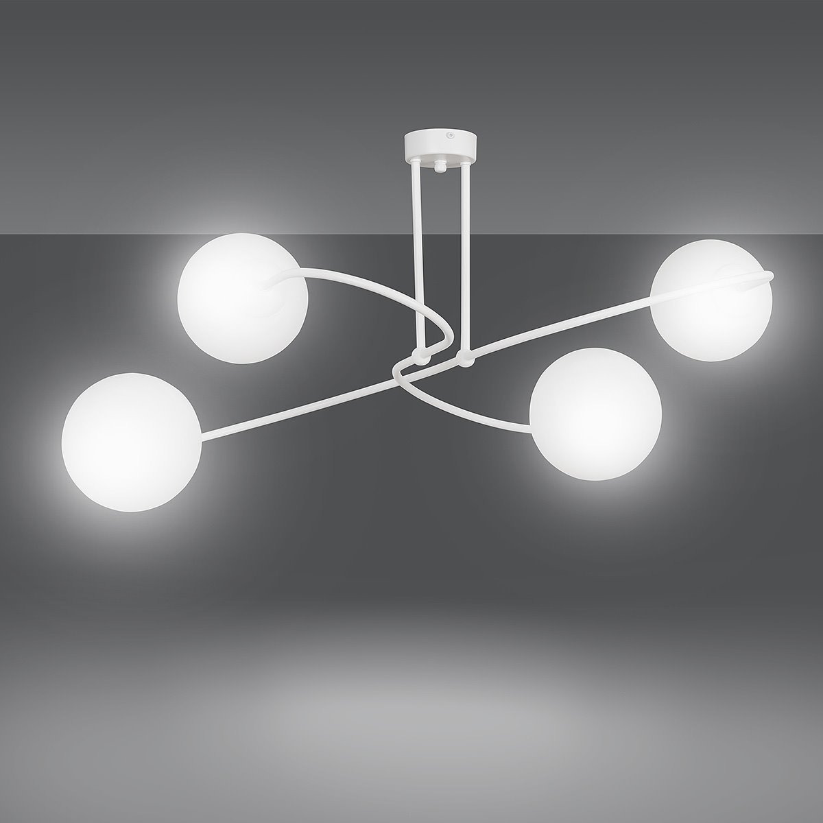 Plafonnier Selbi avec base en métal et bras en hélice au design contemporain par Emibig Plafonnier Selbi avec base en métal et bras en hélice au design contemporain par Emibig