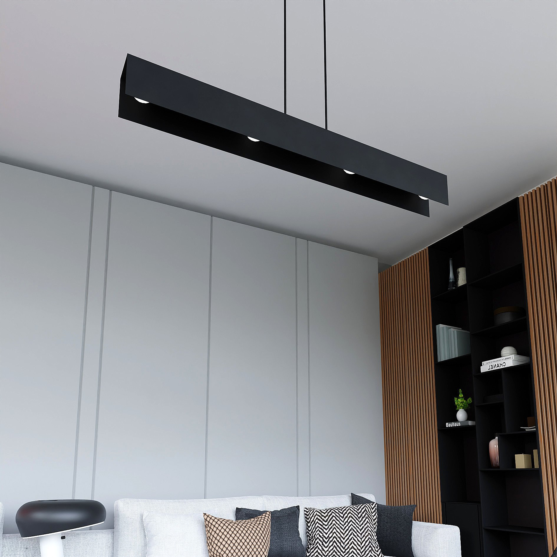 Suspension Gentor base et cache-ampoule en métal rectangle au design contemporain par Emibig Suspension Gentor base et cache-ampoule en métal rectangle au design contemporain par Emibig