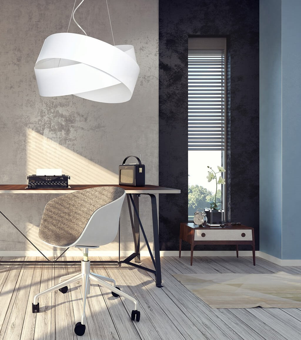 Suspension Vieno base en métal avec abat-jour à anneaux entrelacés au design contemporain par Emibig