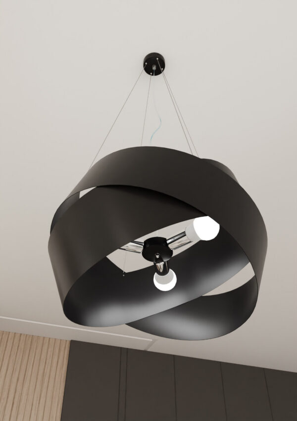Suspension Vieno base en métal avec abat-jour à anneaux entrelacés au design contemporain par Emibig
