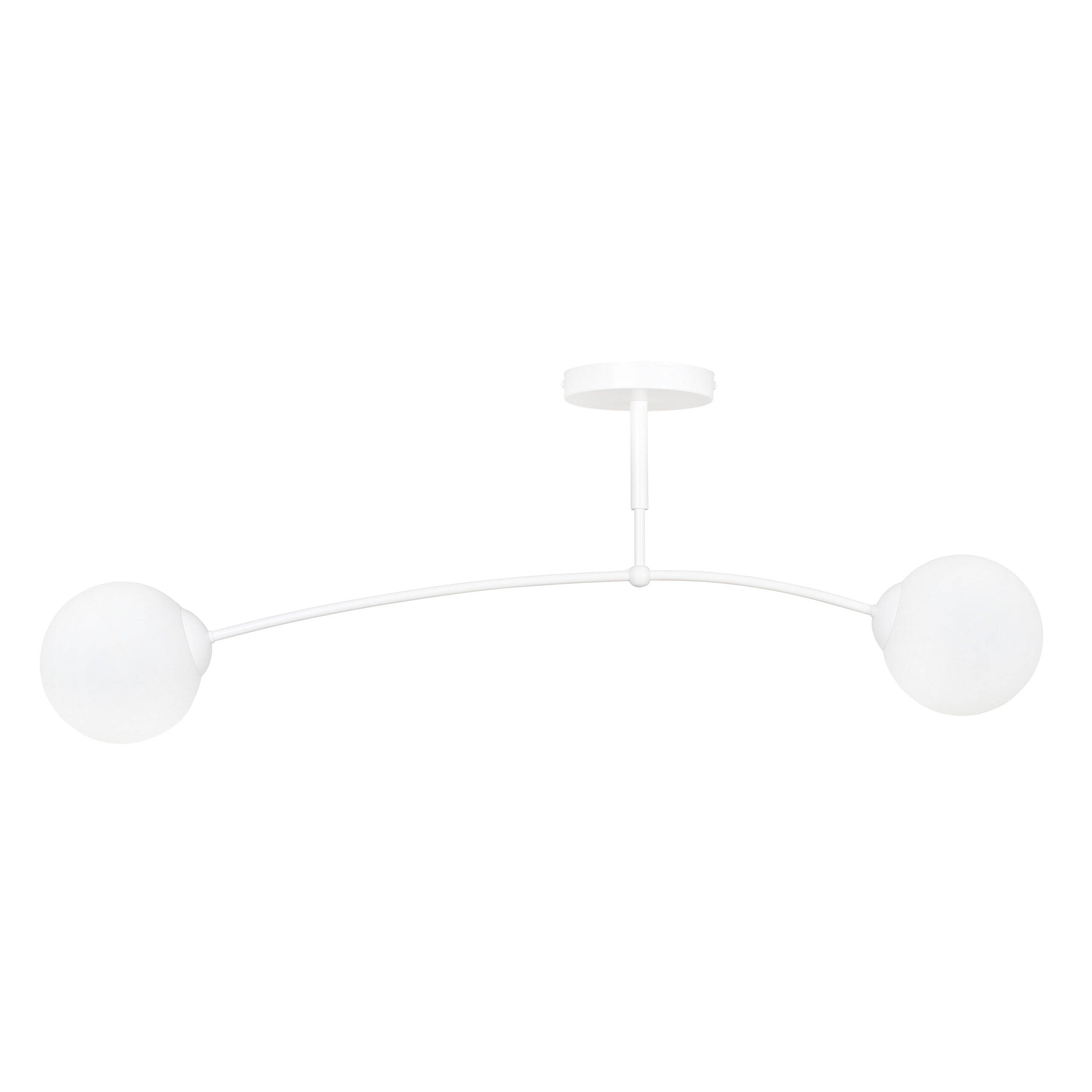 Plafonnier Pregos avec base en métal et abat-jour en boule de verre opale au design contemporain par Emibig Plafonnier Pregos avec base en métal et abat-jour en boule de verre opale au design contemporain par Emibig