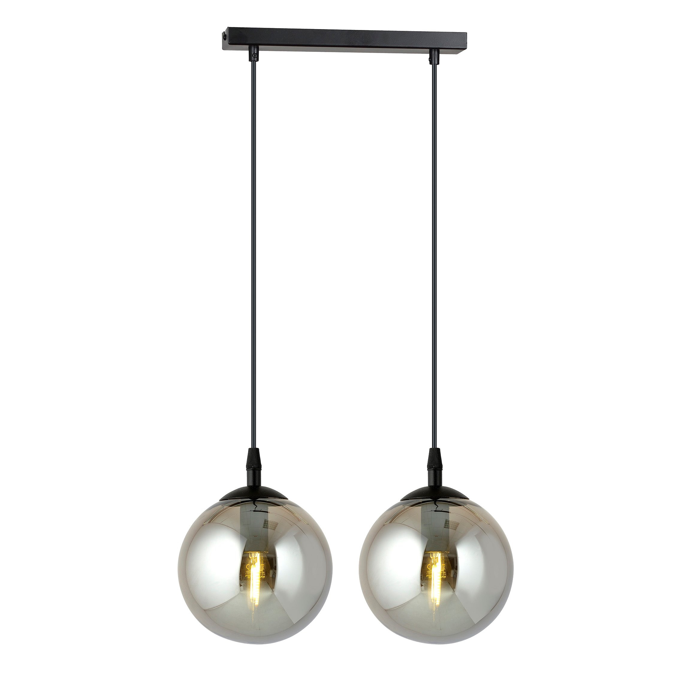 Suspension Cosmo base en métal rectangulaire et abat-jour en verre au design contemporain par Emibig Suspension Cosmo base en métal rectangulaire et abat-jour en verre au design contemporain par Emibig