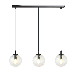 Suspension Cosmo base en métal rectangulaire et abat-jour en verre au design contemporain par Emibig Suspension Cosmo base en métal rectangulaire et abat-jour en verre au design contemporain par Emibig