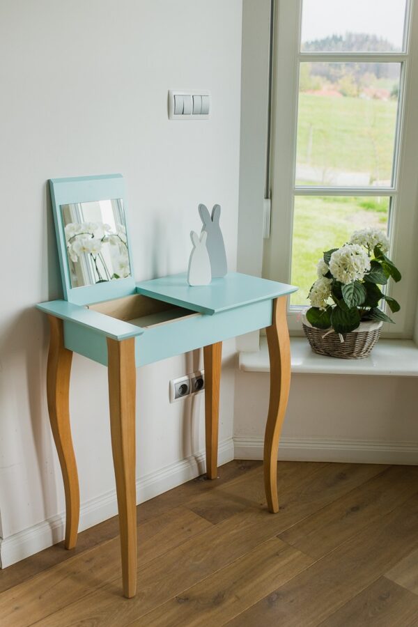 Console meuble design en bois avec miroir Lillo small par Marcin Gładzik
