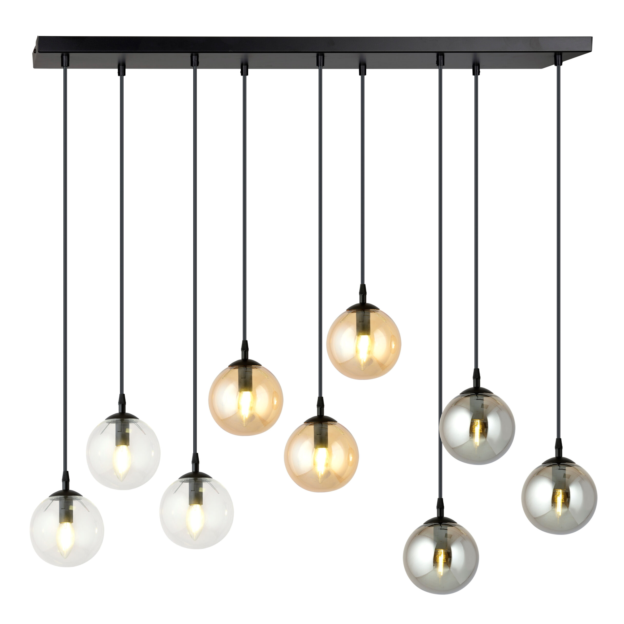 Suspension Cosmo base en métal rectangulaire et abat-jour en verre au design contemporain par Emibig Suspension Cosmo base en métal rectangulaire et abat-jour en verre au design contemporain par Emibig