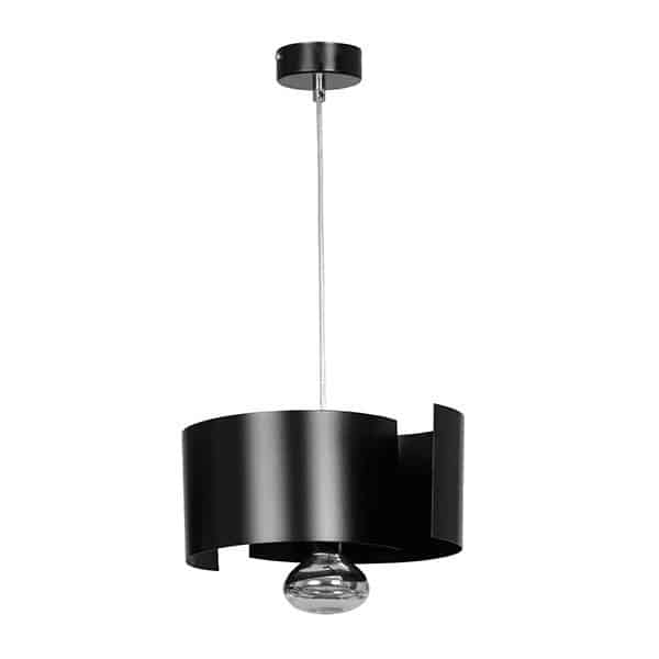 Suspension Vixon base en métal avec abat-jour en demi-courbeau design contemporain par Emibig