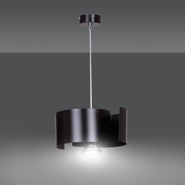 Suspension Vixon base en métal avec abat-jour en demi-courbeau design contemporain par Emibig